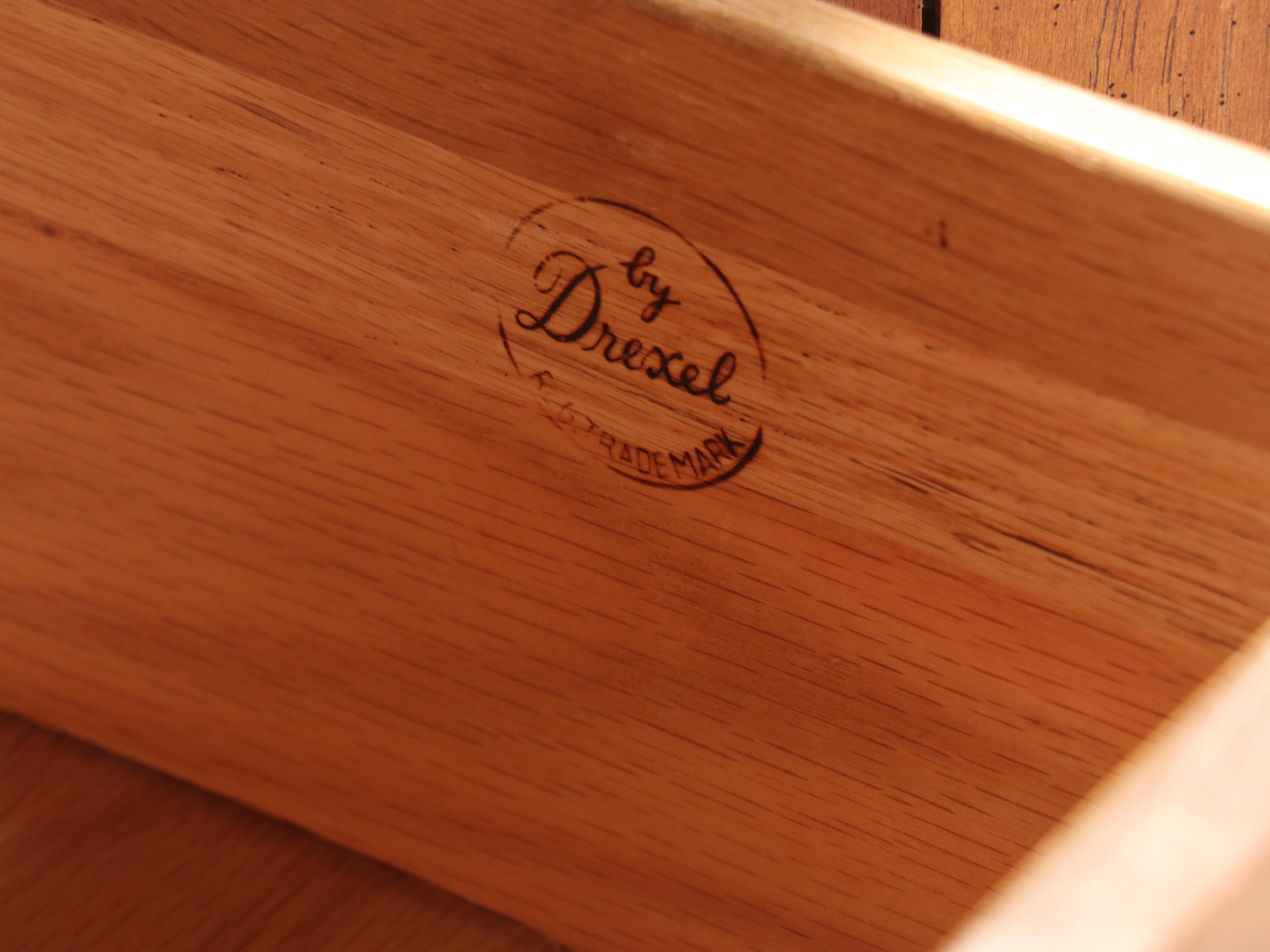 Drexel "Wellington Park" Oak, Walnut, and Caned Credenza, Circa 1970