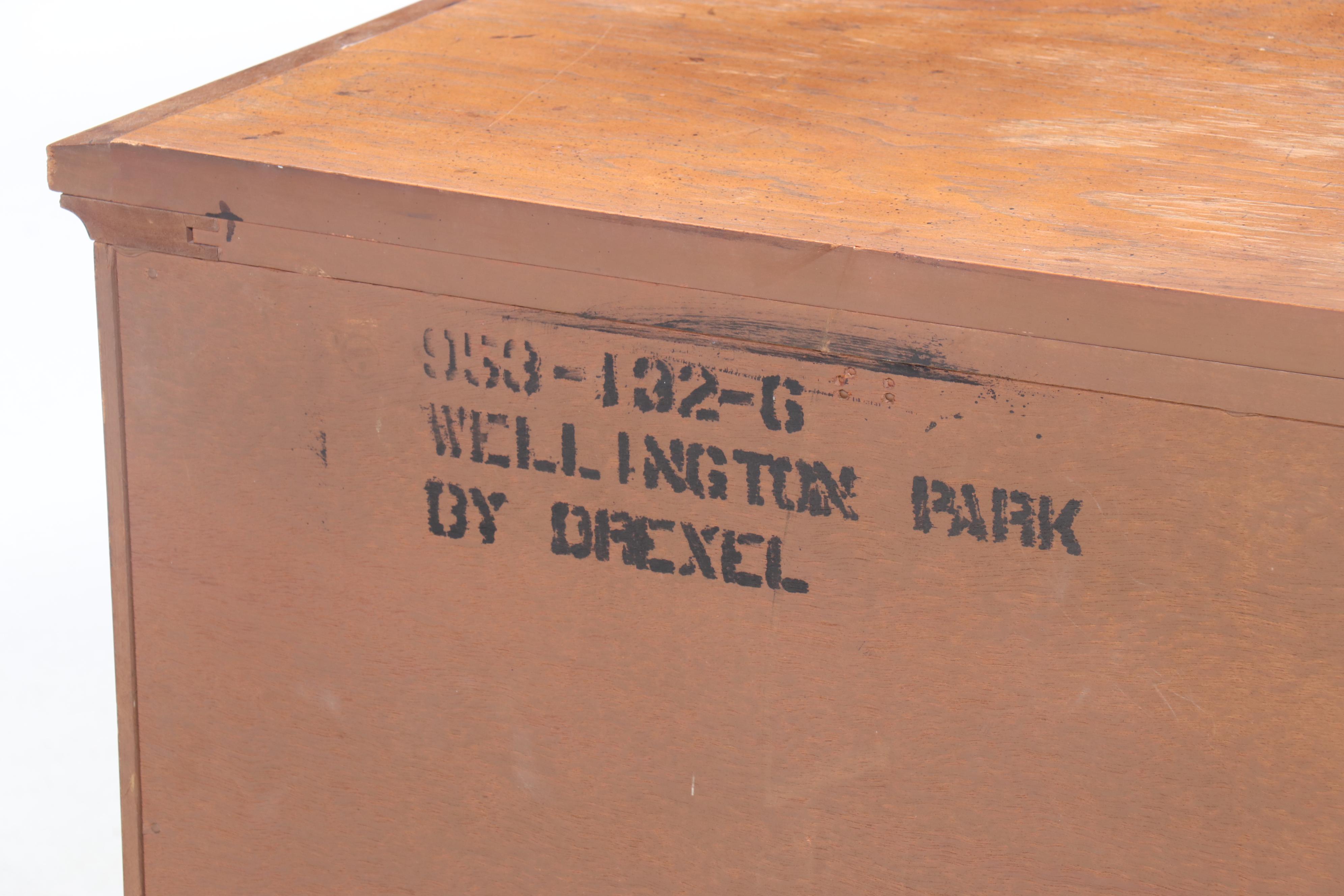 Drexel "Wellington Park" Oak, Walnut, and Caned Credenza, Circa 1970