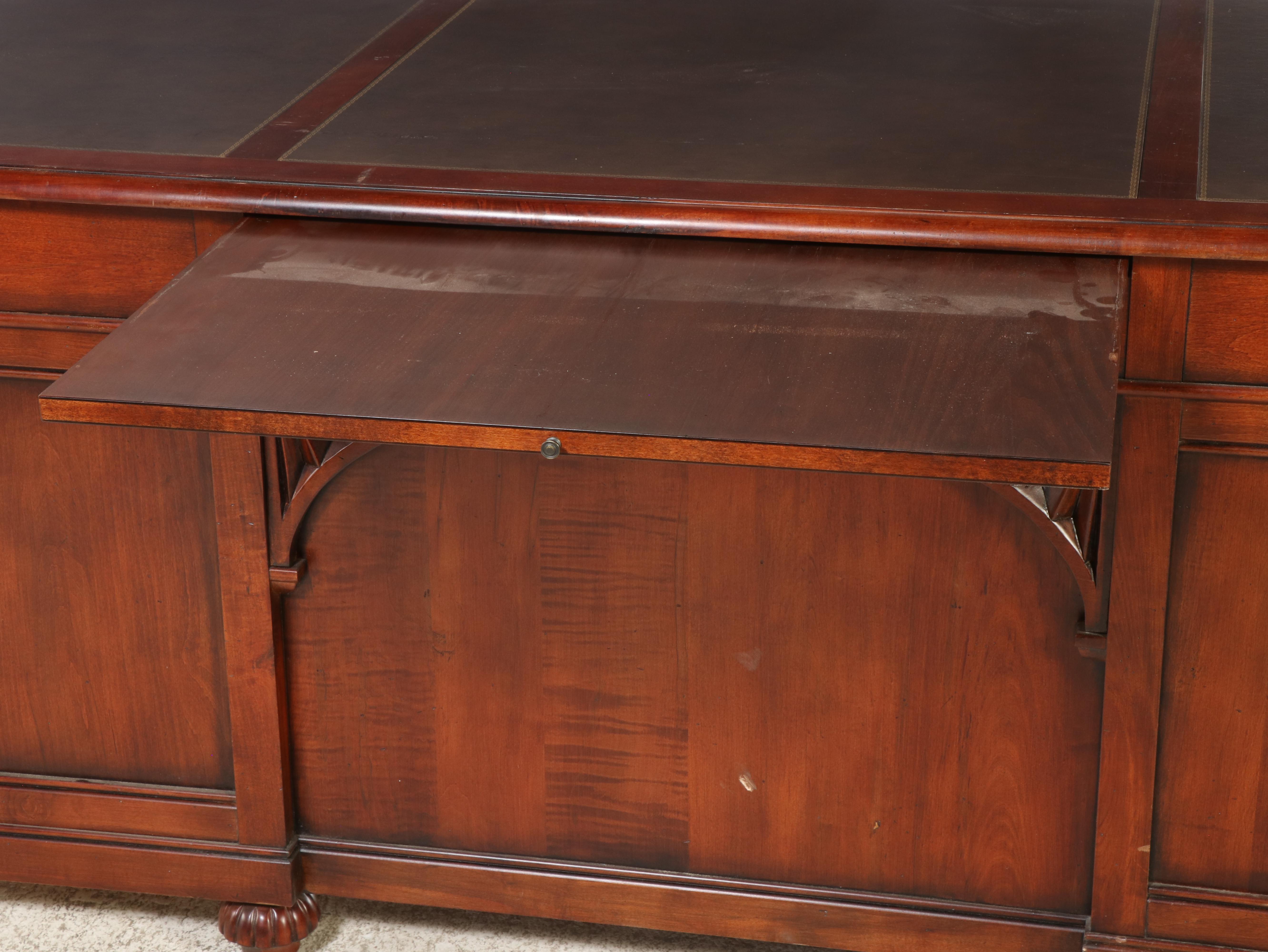 Ethan Allen "British Classics" Leather Top Mahogany Executive Desk