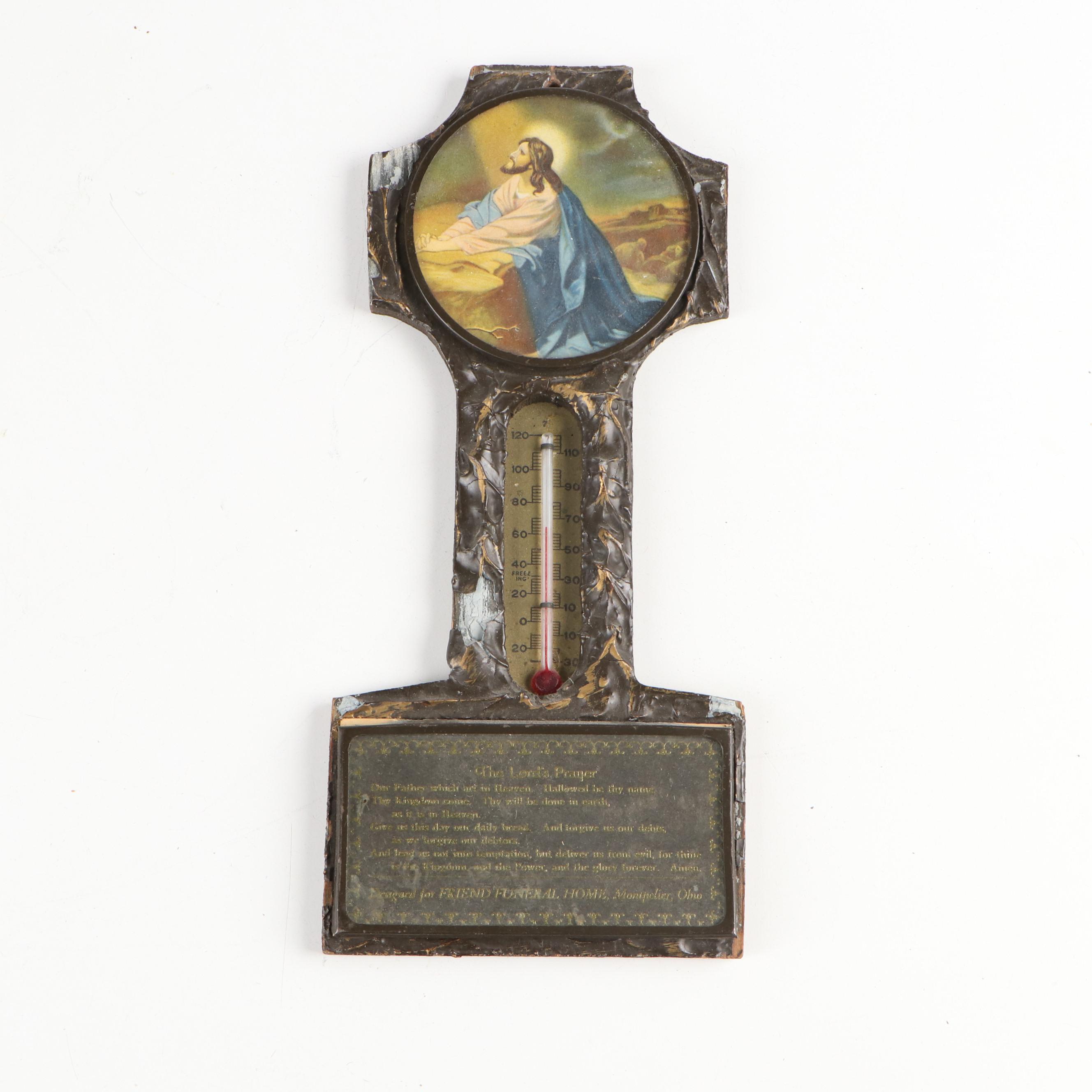 Framed Advertising and Other Paper Backed Thermometers and Calendars, Mid-20th C