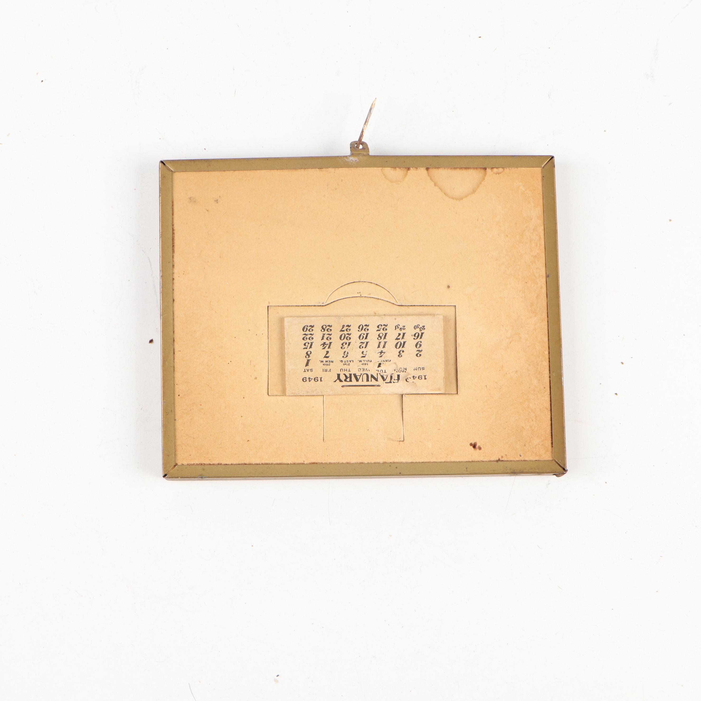 Framed Advertising and Other Paper Backed Thermometers and Calendars, Mid-20th C