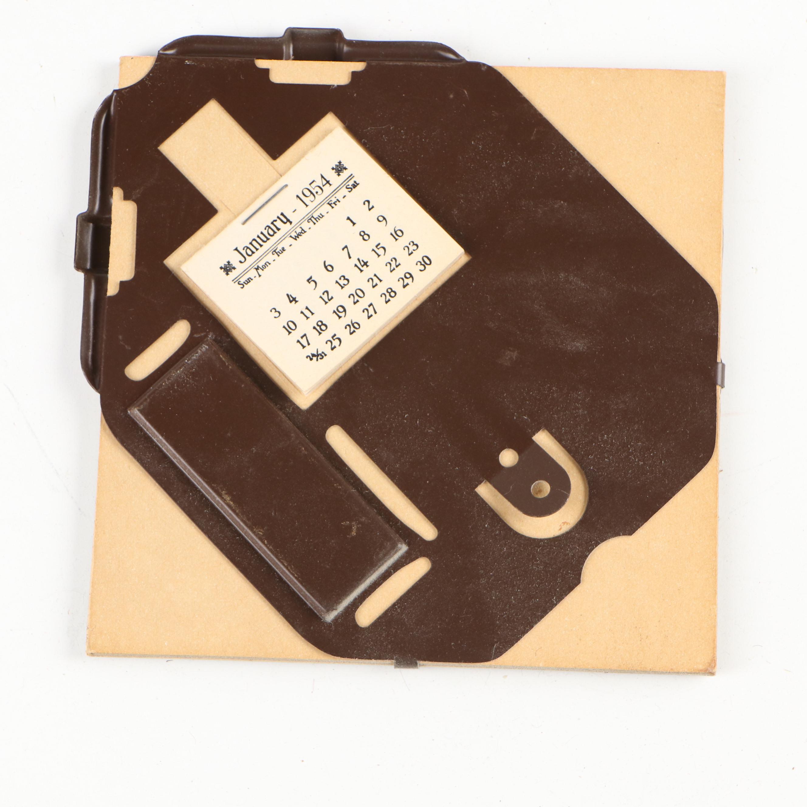 Framed Advertising and Other Paper Backed Thermometers and Calendars, Mid-20th C