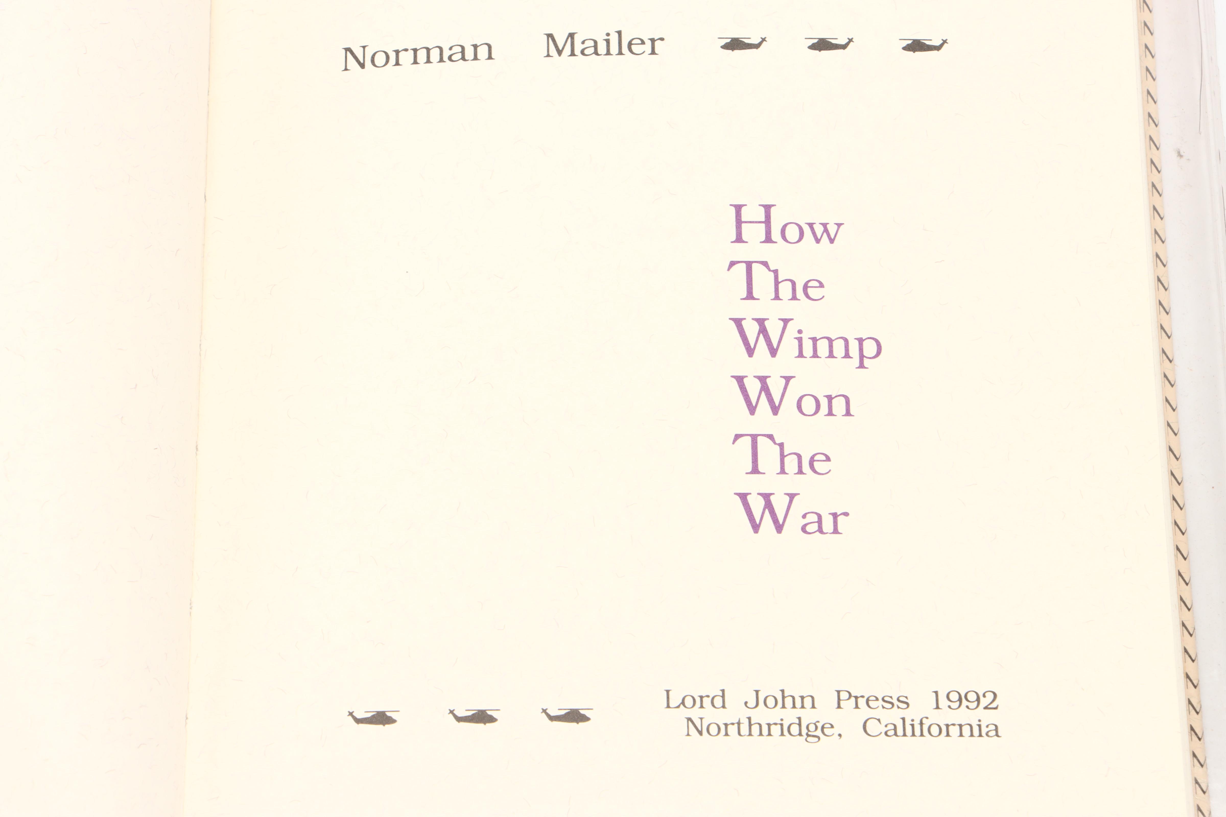 Signed "How the Wimp Won the War" and More by Norman Mailer