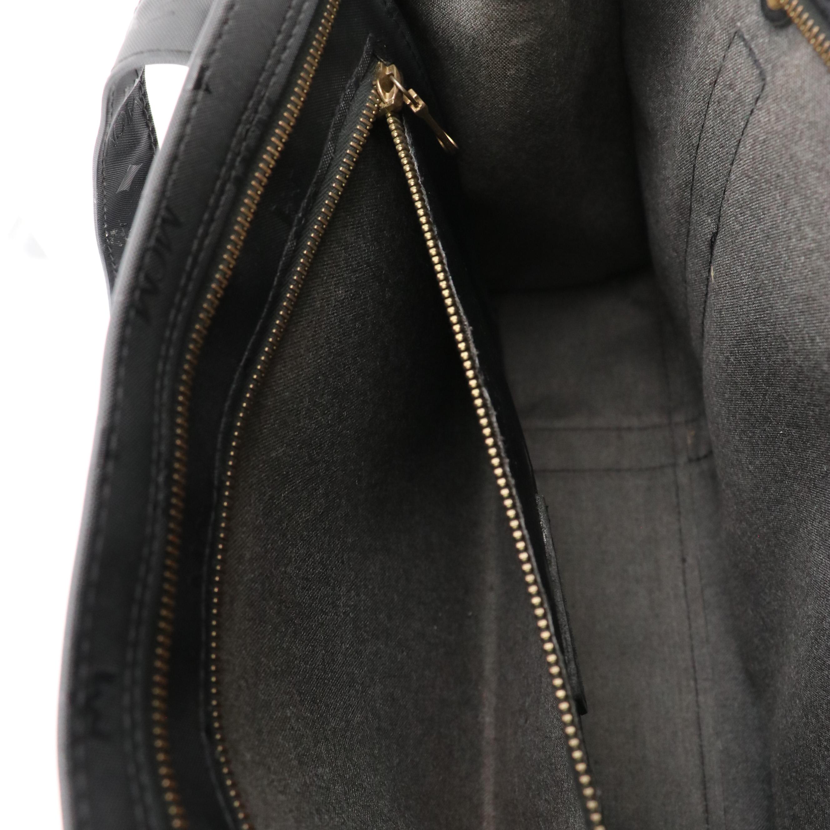 MCM Black Visetos Nylon Canvas Shoulder Tote