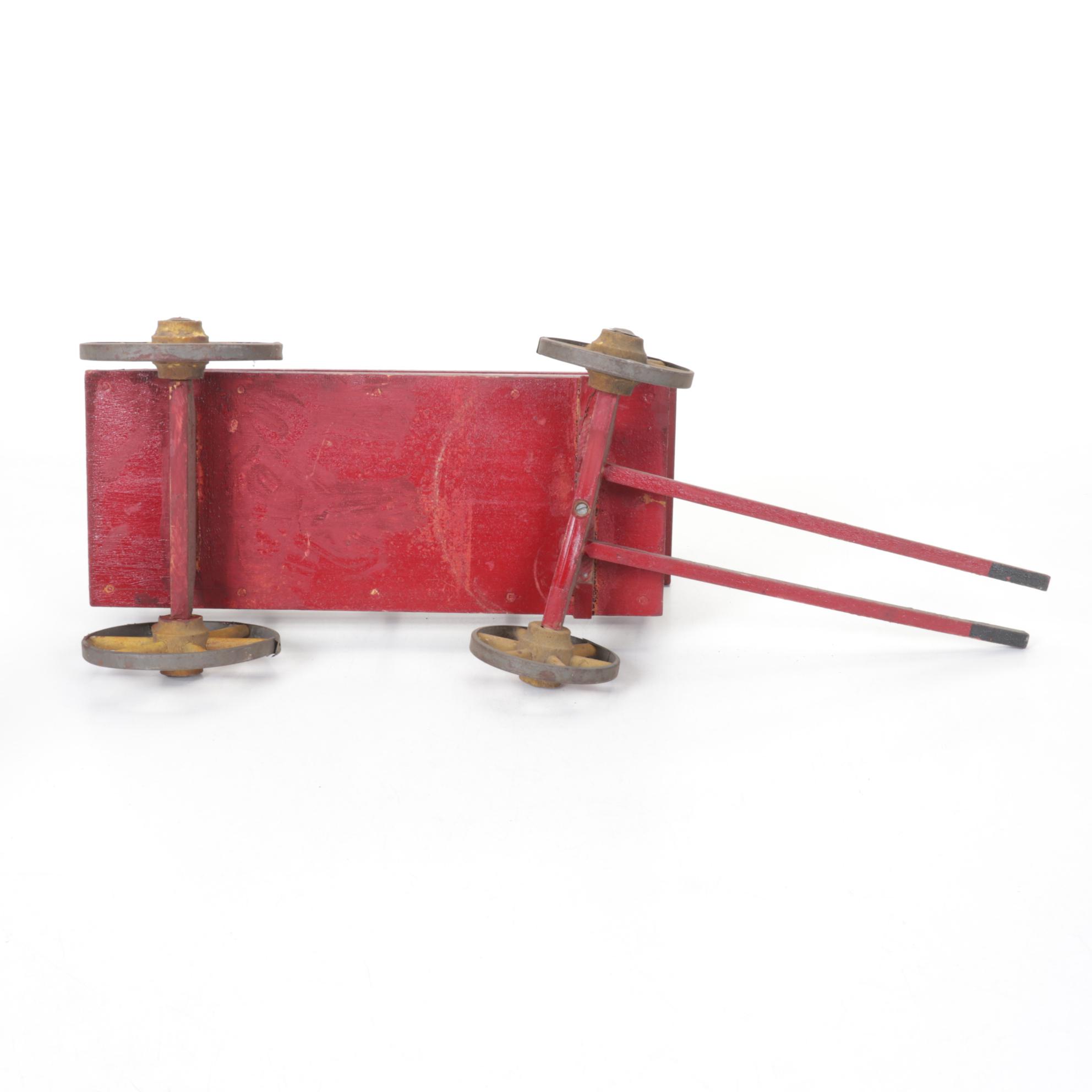 Cast Iron Horse Drawn Trailer Toy, Early to Mid-20th Century