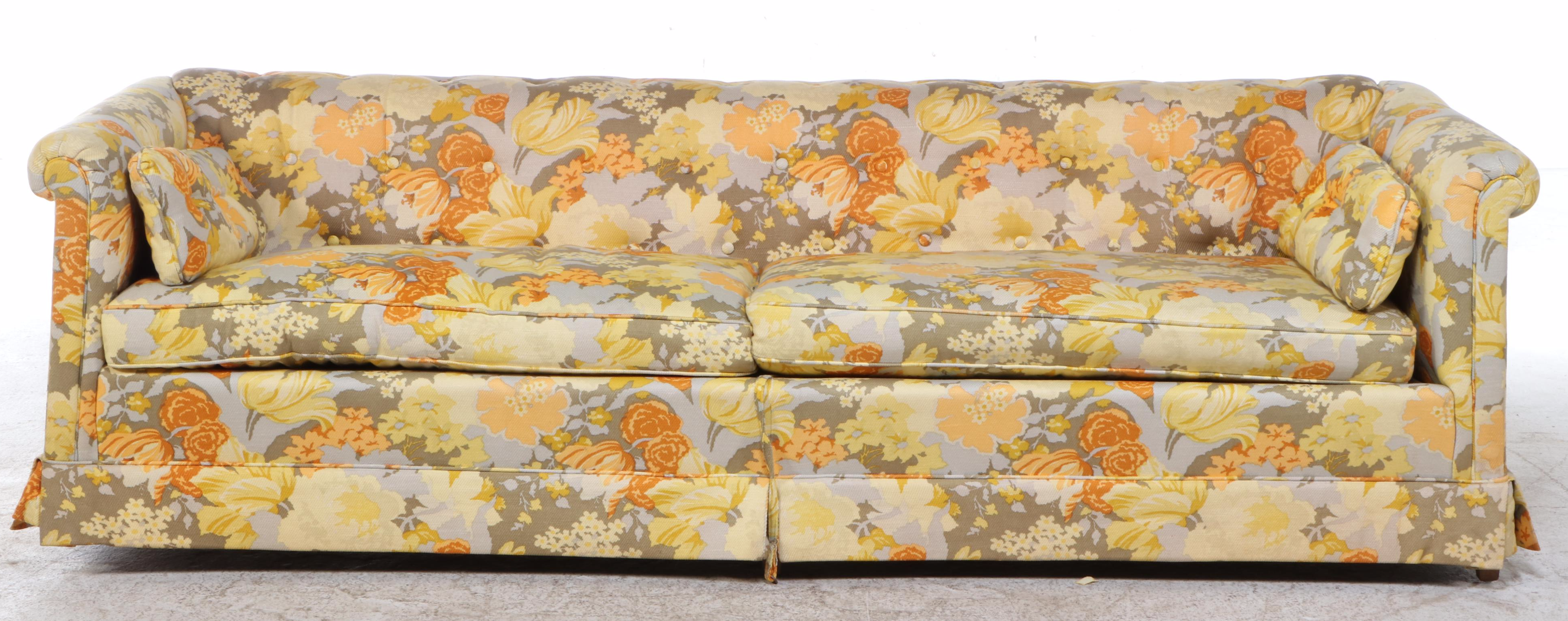 Heritage Mid Century Modern Style Upholstered Sofa, Mid to Late 20th Century