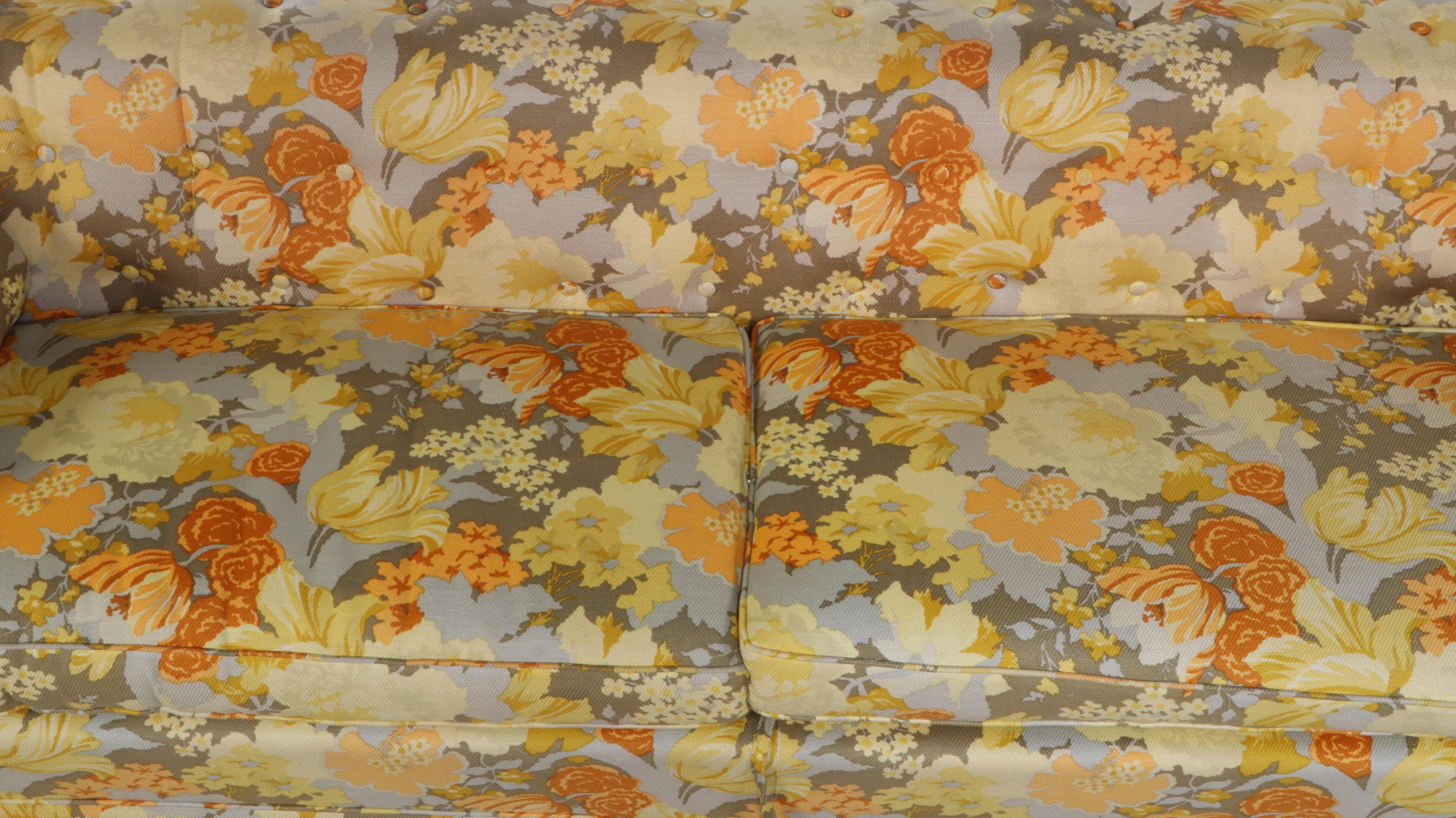 Heritage Mid Century Modern Style Upholstered Sofa, Mid to Late 20th Century