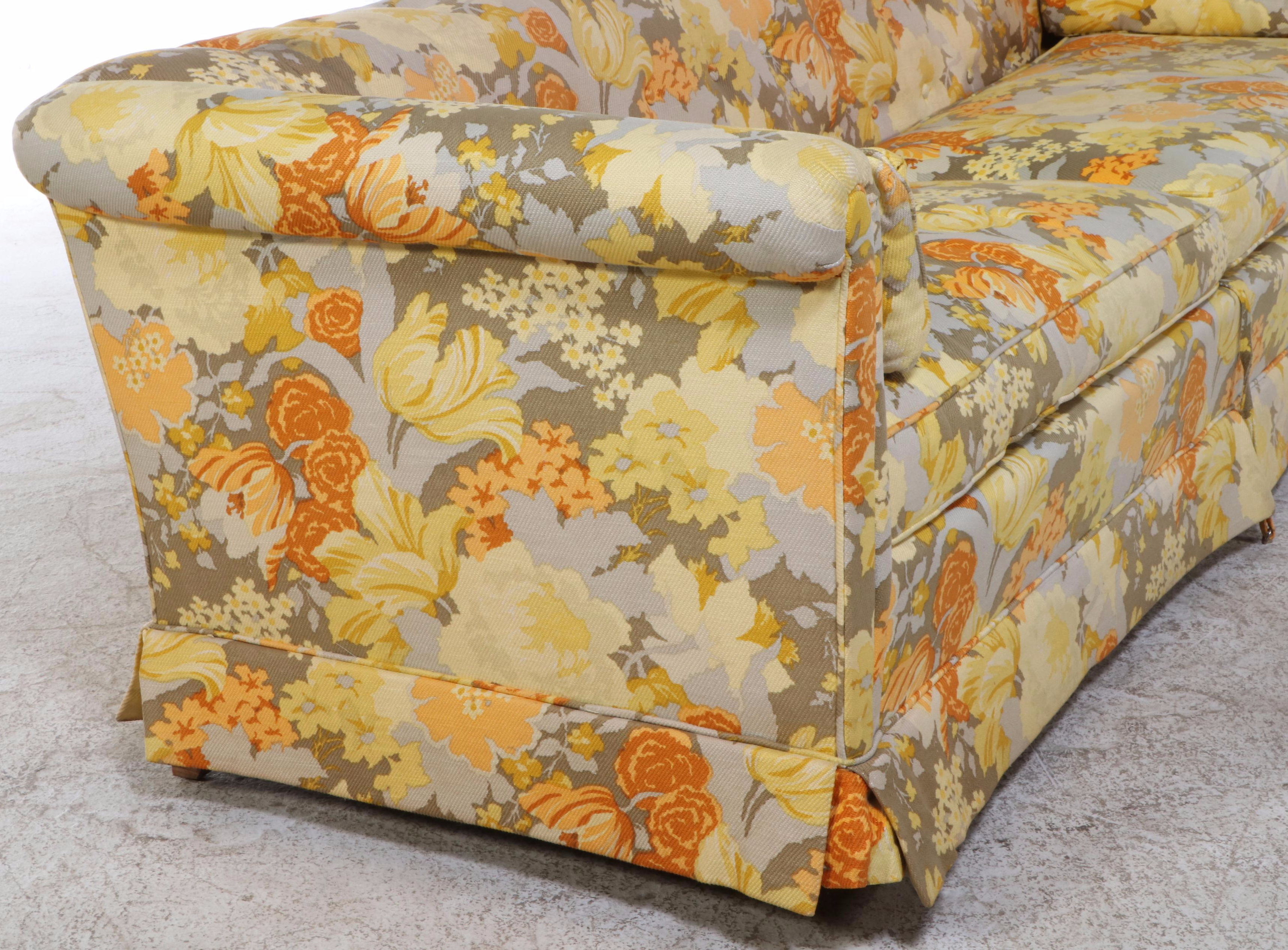 Heritage Mid Century Modern Style Upholstered Sofa, Mid to Late 20th Century