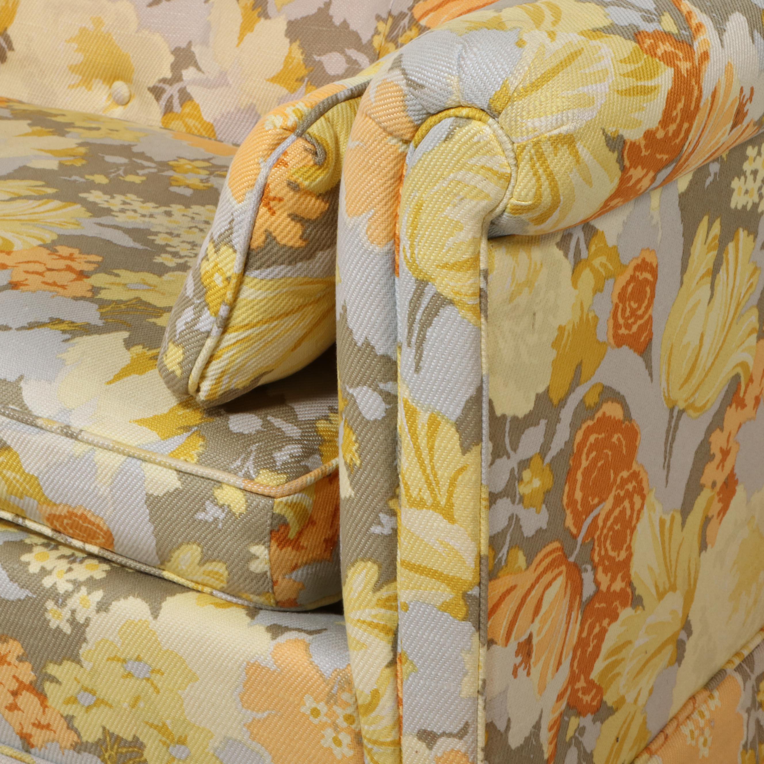 Heritage Mid Century Modern Style Upholstered Sofa, Mid to Late 20th Century