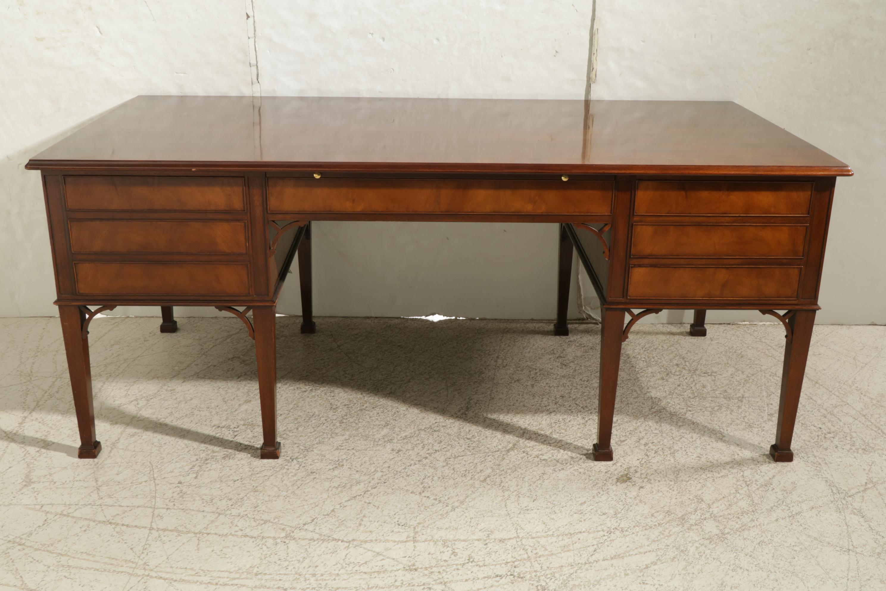 Baker Furniture Collector's Edition Chippendale Style Mahogany Executive Desk