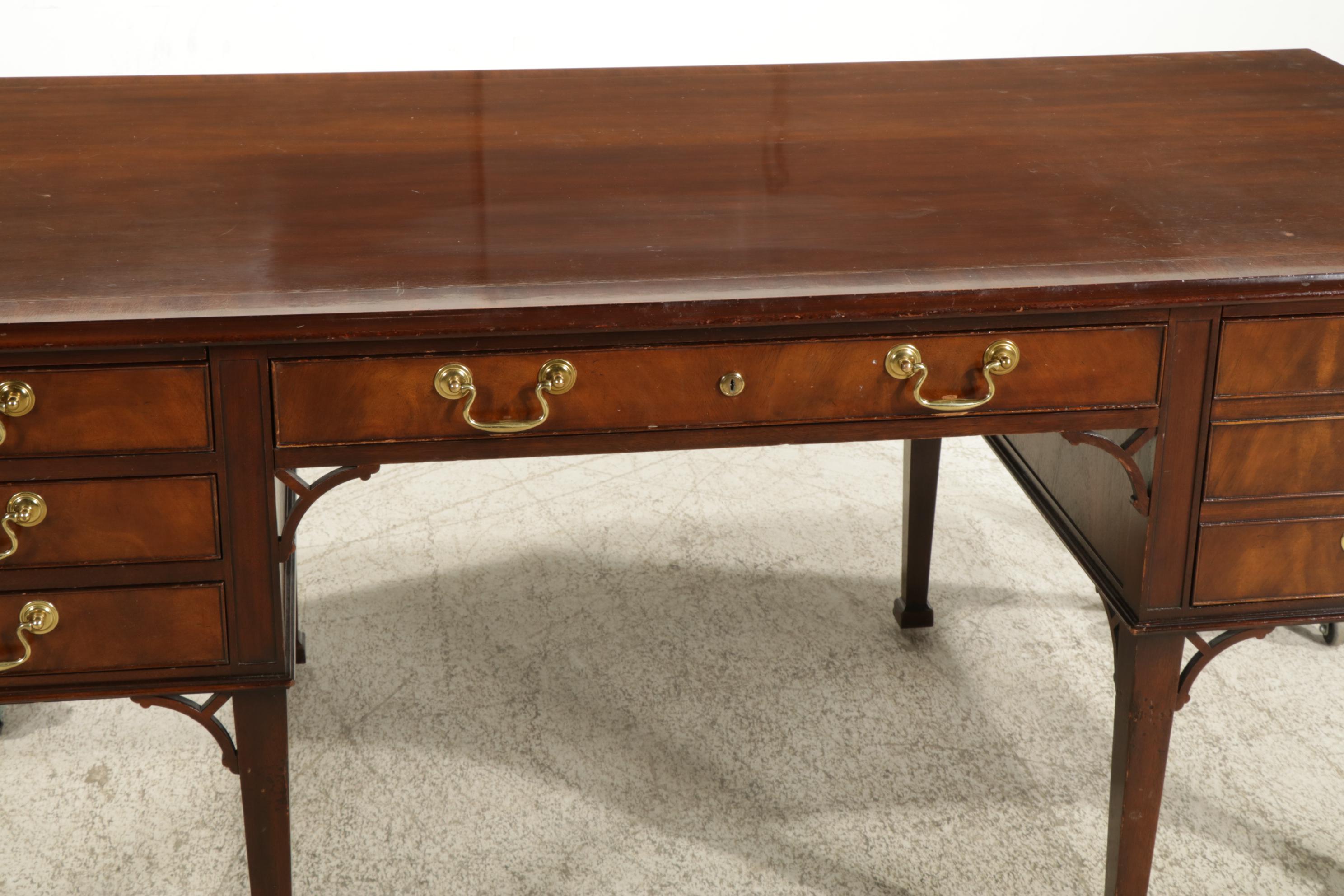 Baker Furniture Collector's Edition Chippendale Style Mahogany Executive Desk