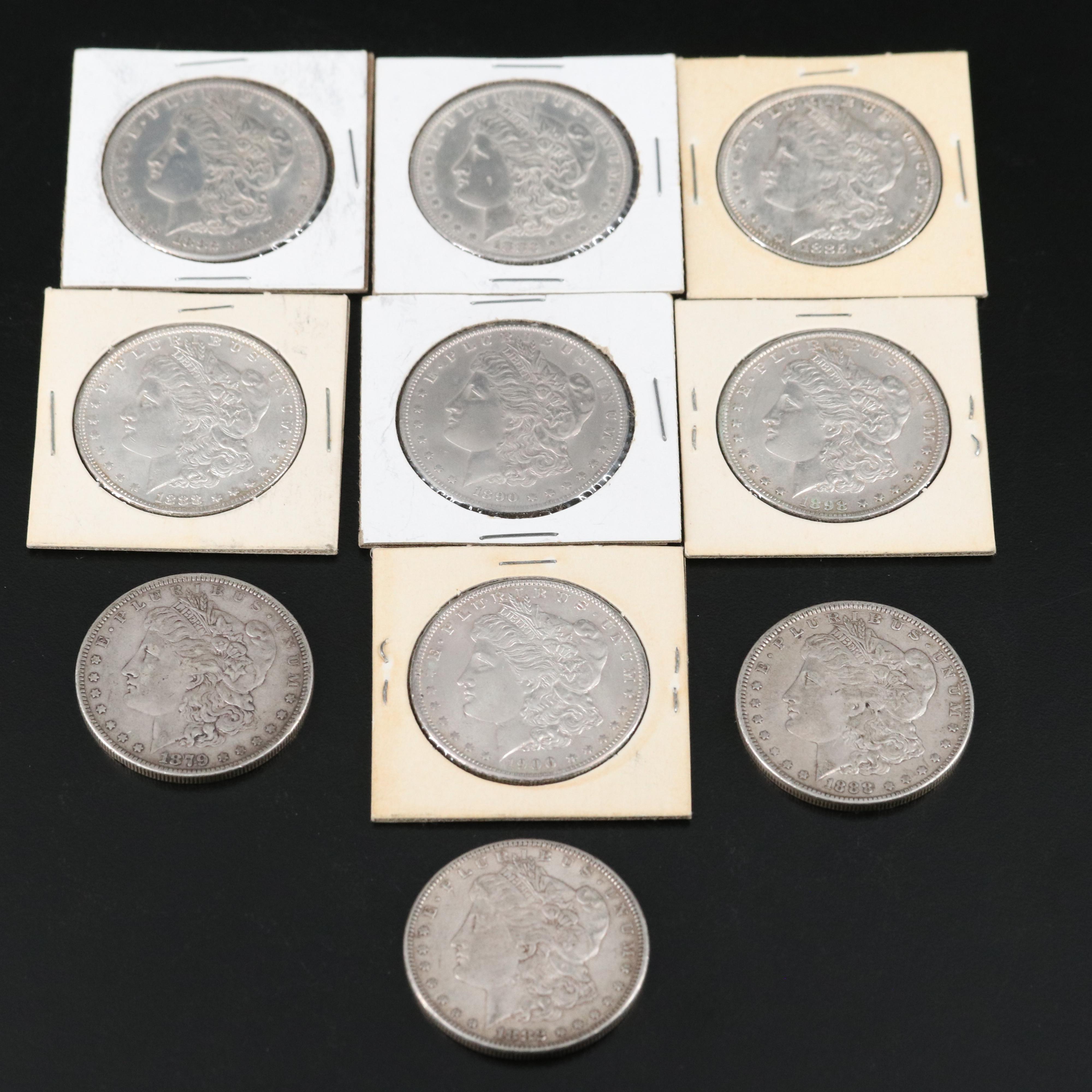 Ten Morgan Silver Dollars Including an 1890-S