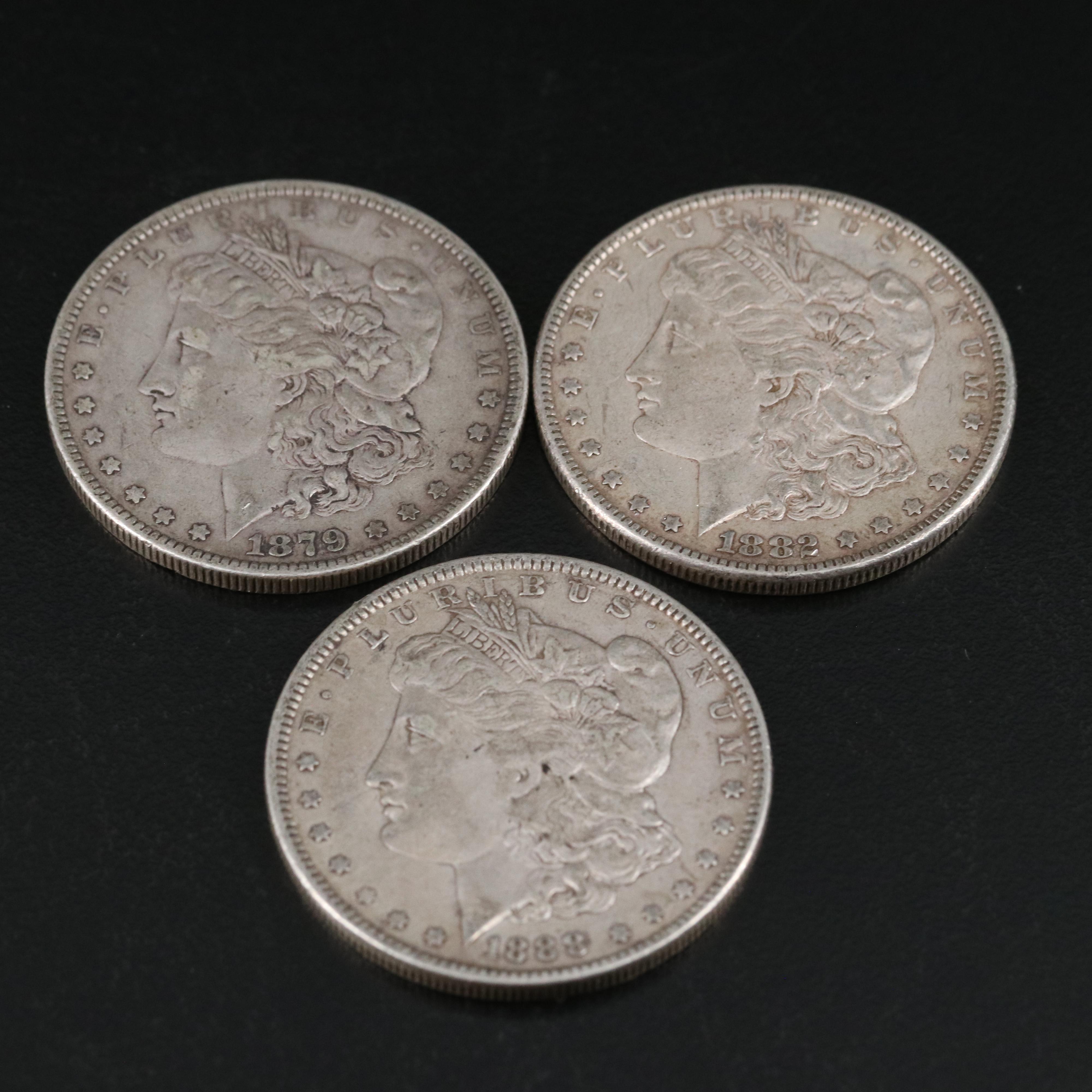Ten Morgan Silver Dollars Including an 1890-S