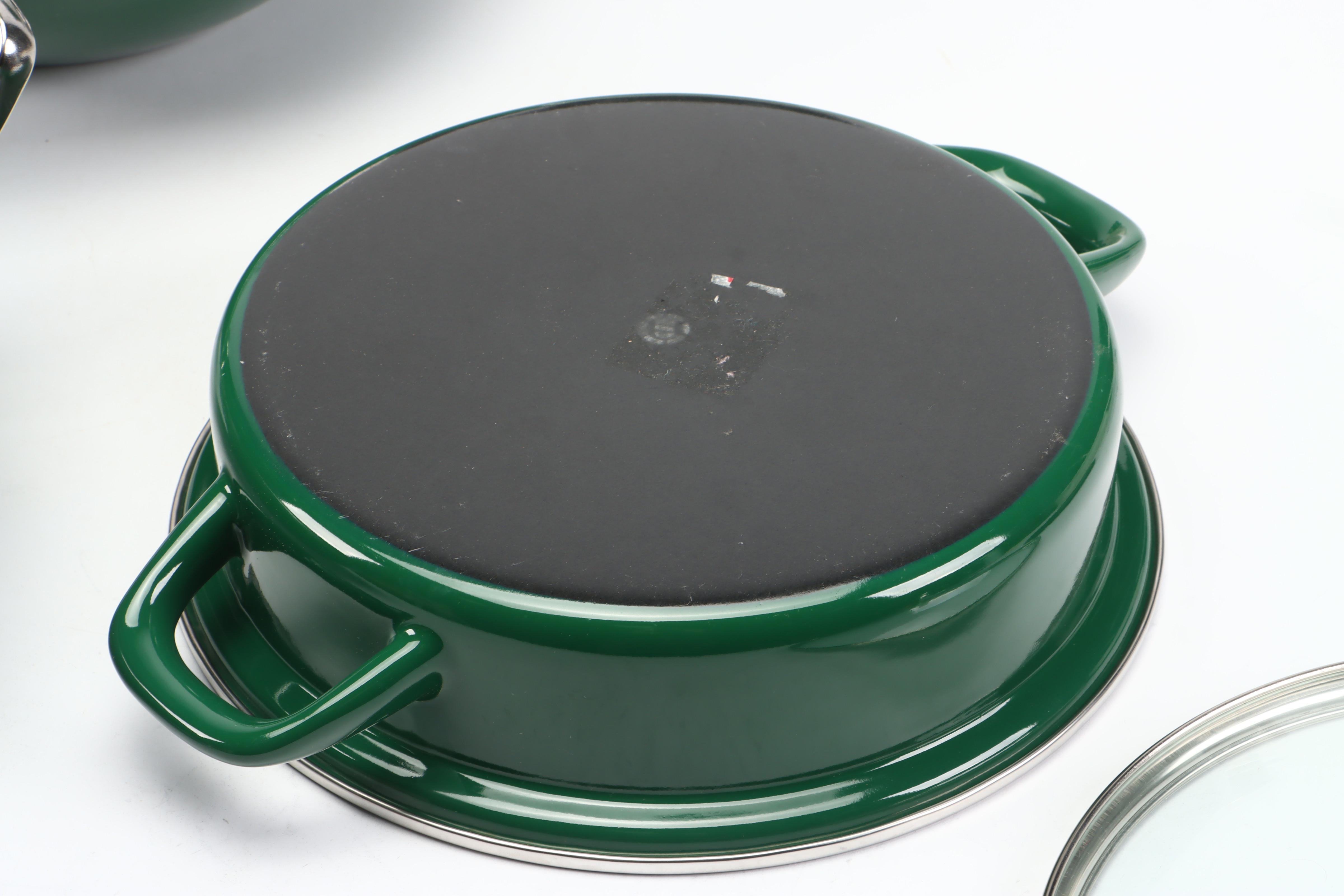 Chantal Green Enameled Pots and Pans