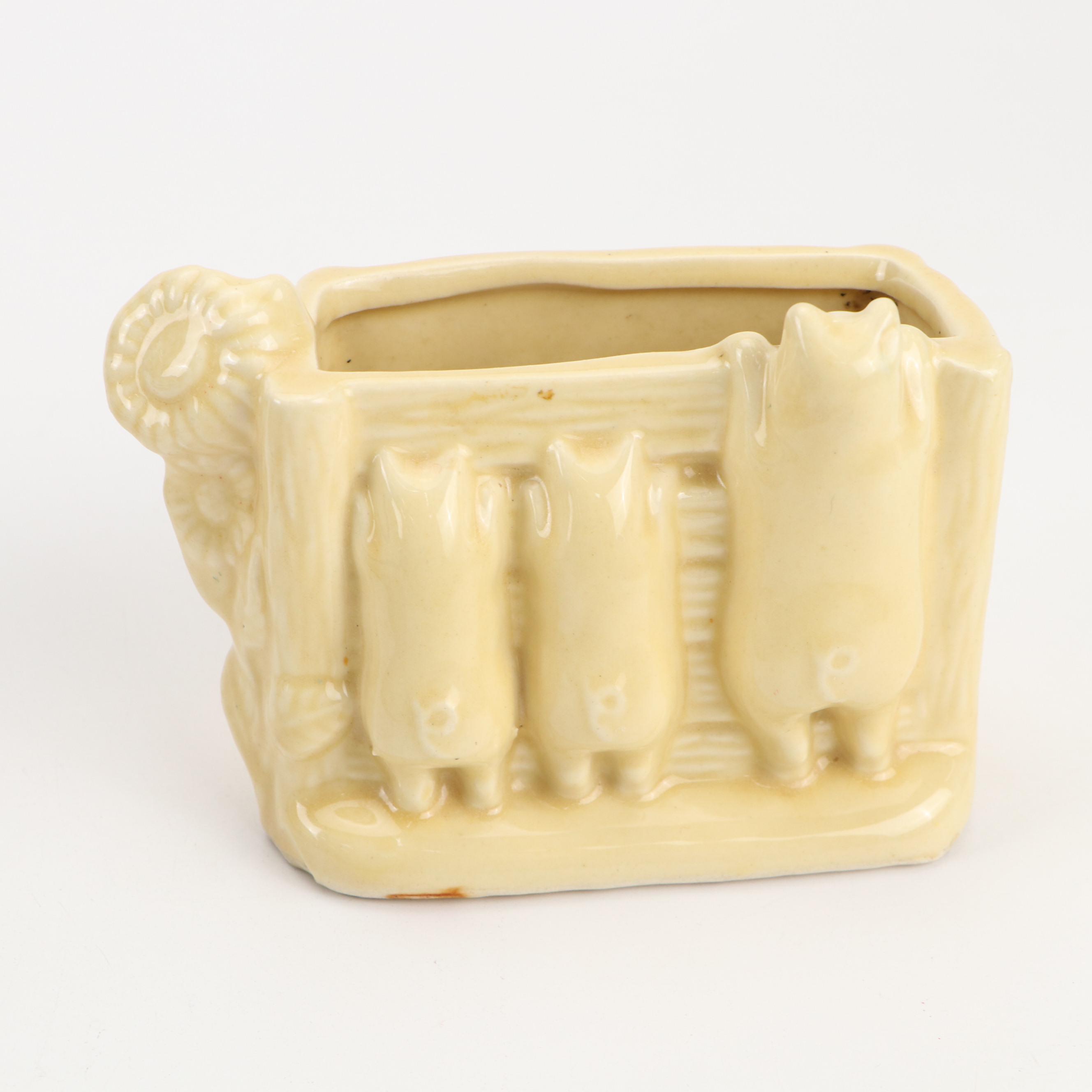 Three Little Pigs Pottery Vase, Stoneware Mixing Bowls, Linens and More