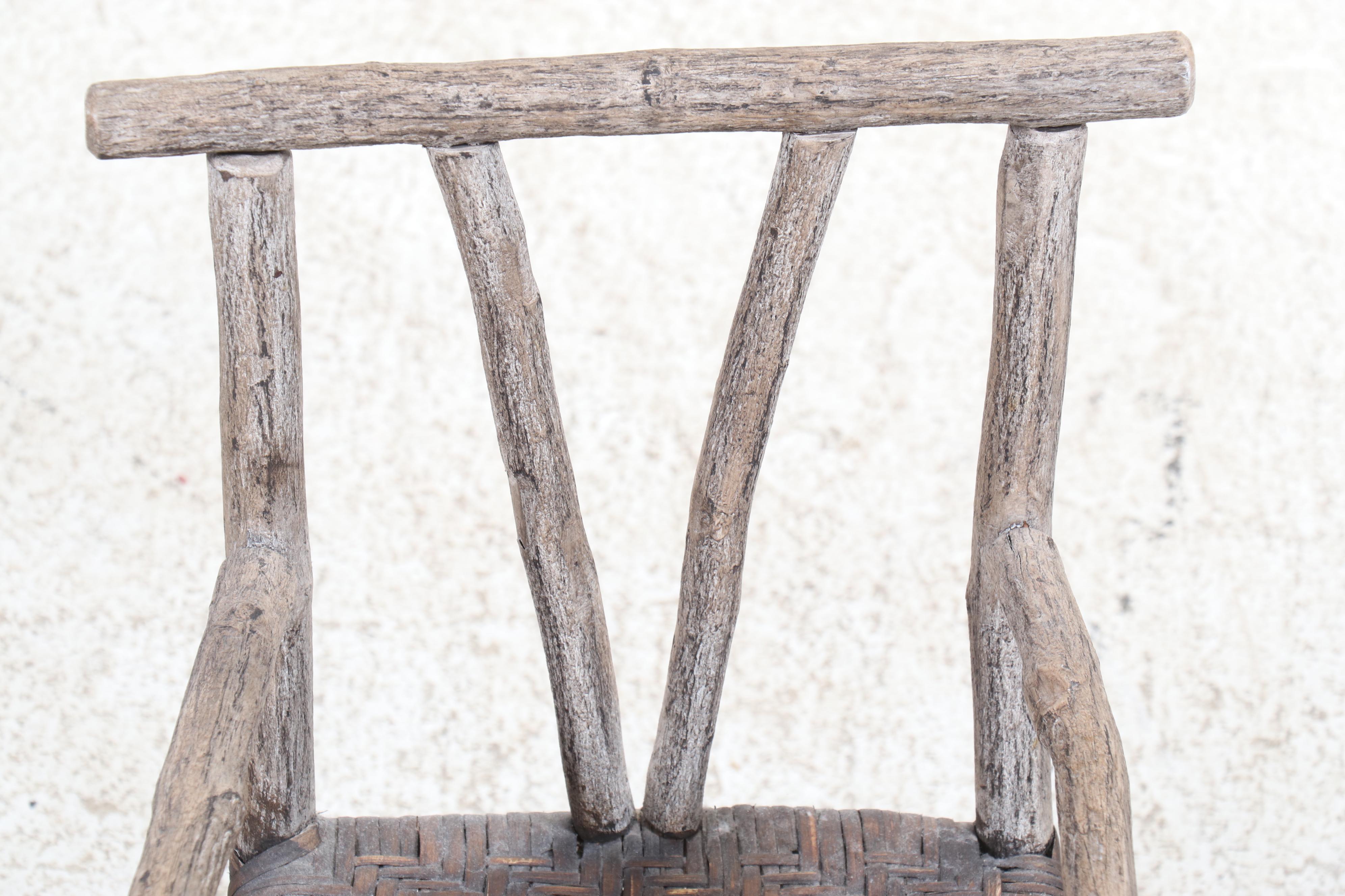 Child's Size Colonial Style Oak Rocking Chair with Rustic Style Armchair