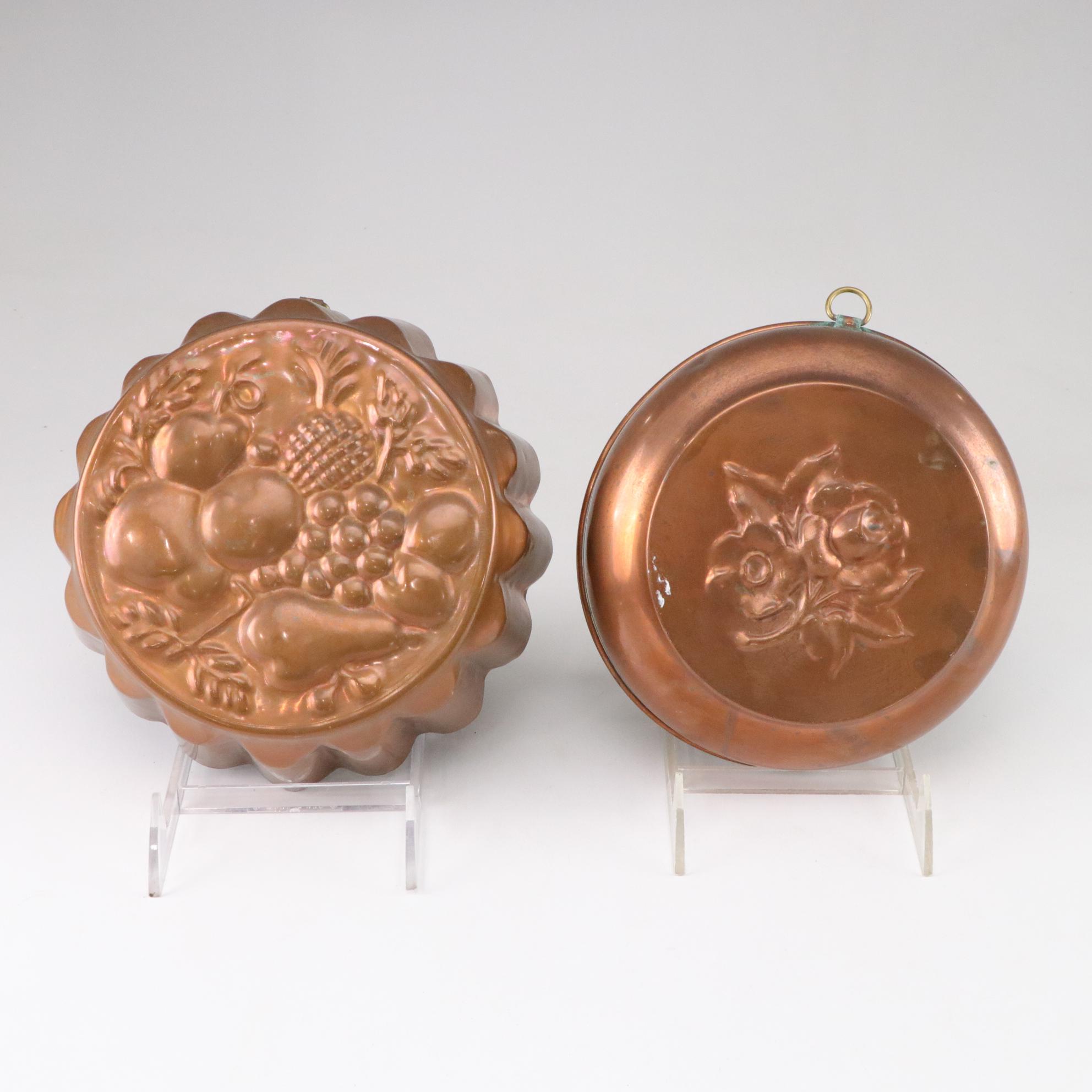 Copper Molds, Milk Glass Bowls, and Other Vintage Kitchen Items