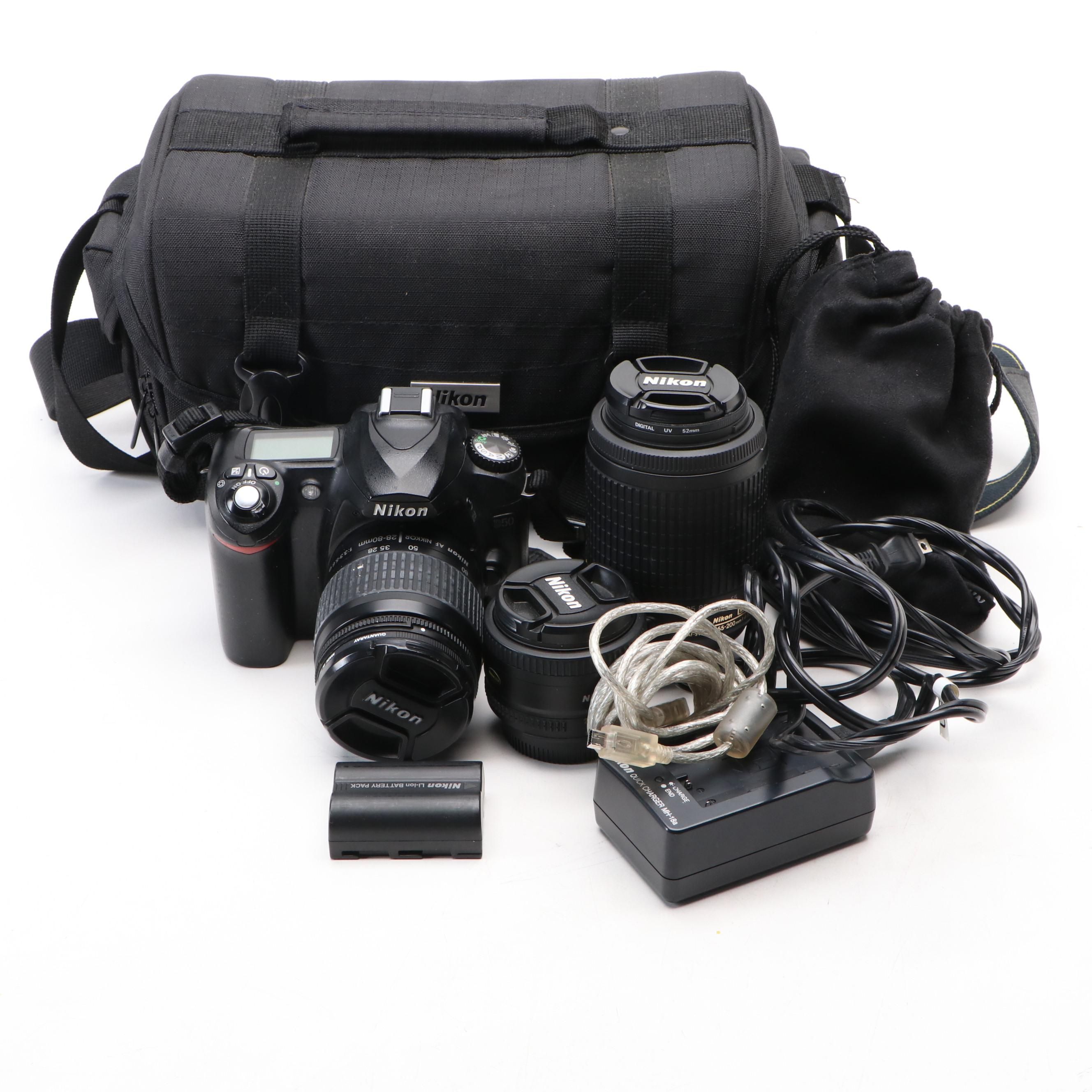 Nikon D50 Digital Camera and Lenses with Accessories