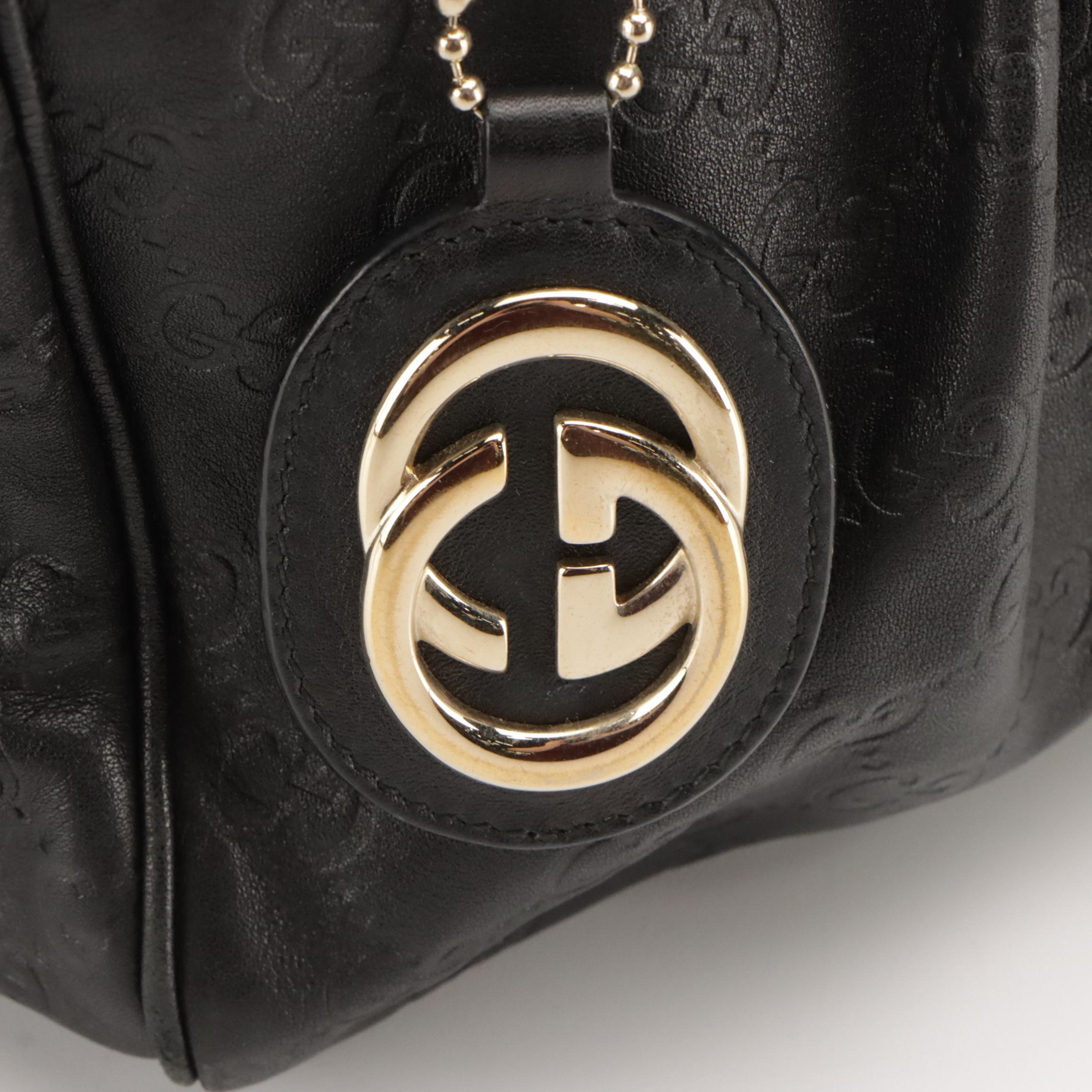 Gucci Medium Sukey Top Handle Tote in Black Guccissima Leather
