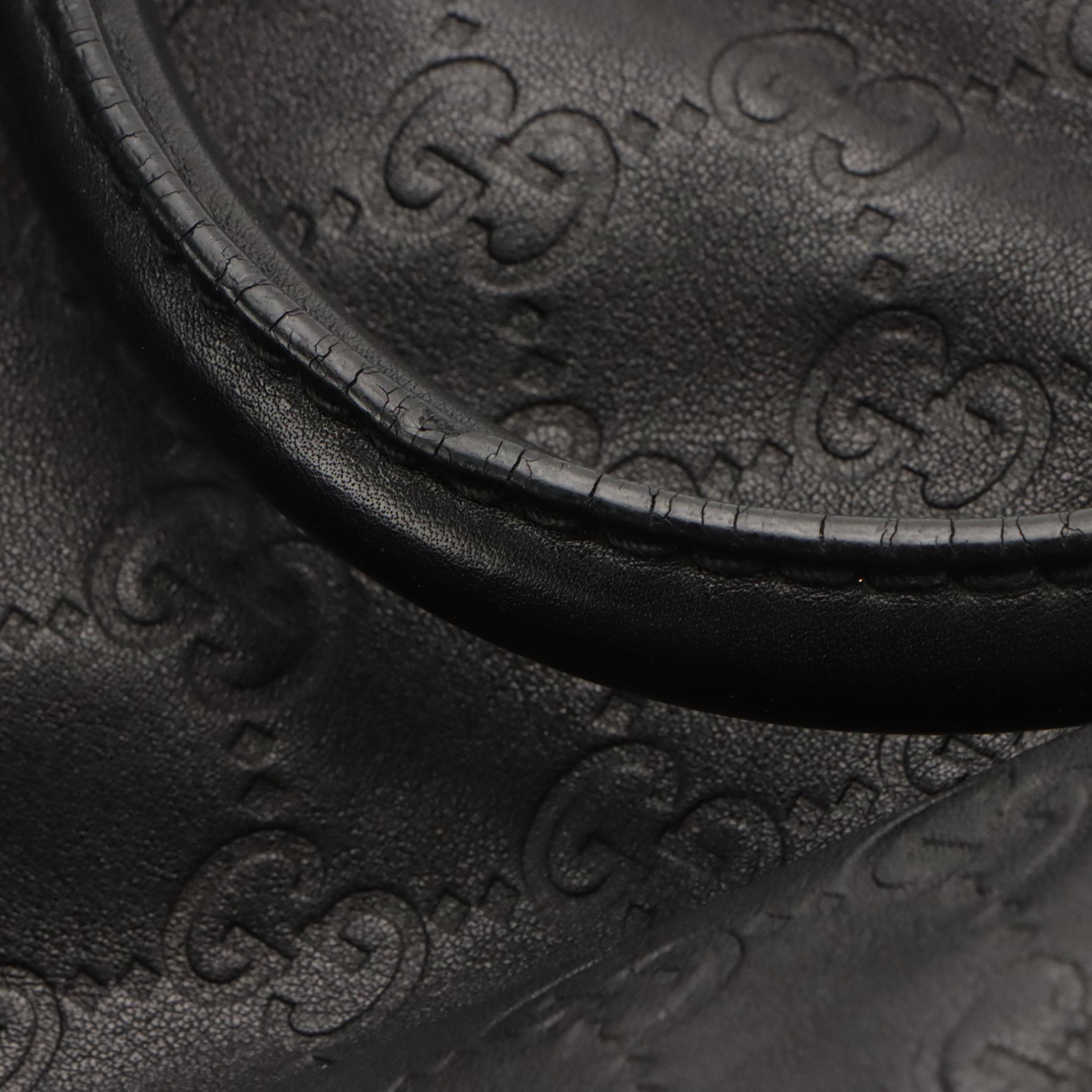 Gucci Medium Sukey Top Handle Tote in Black Guccissima Leather