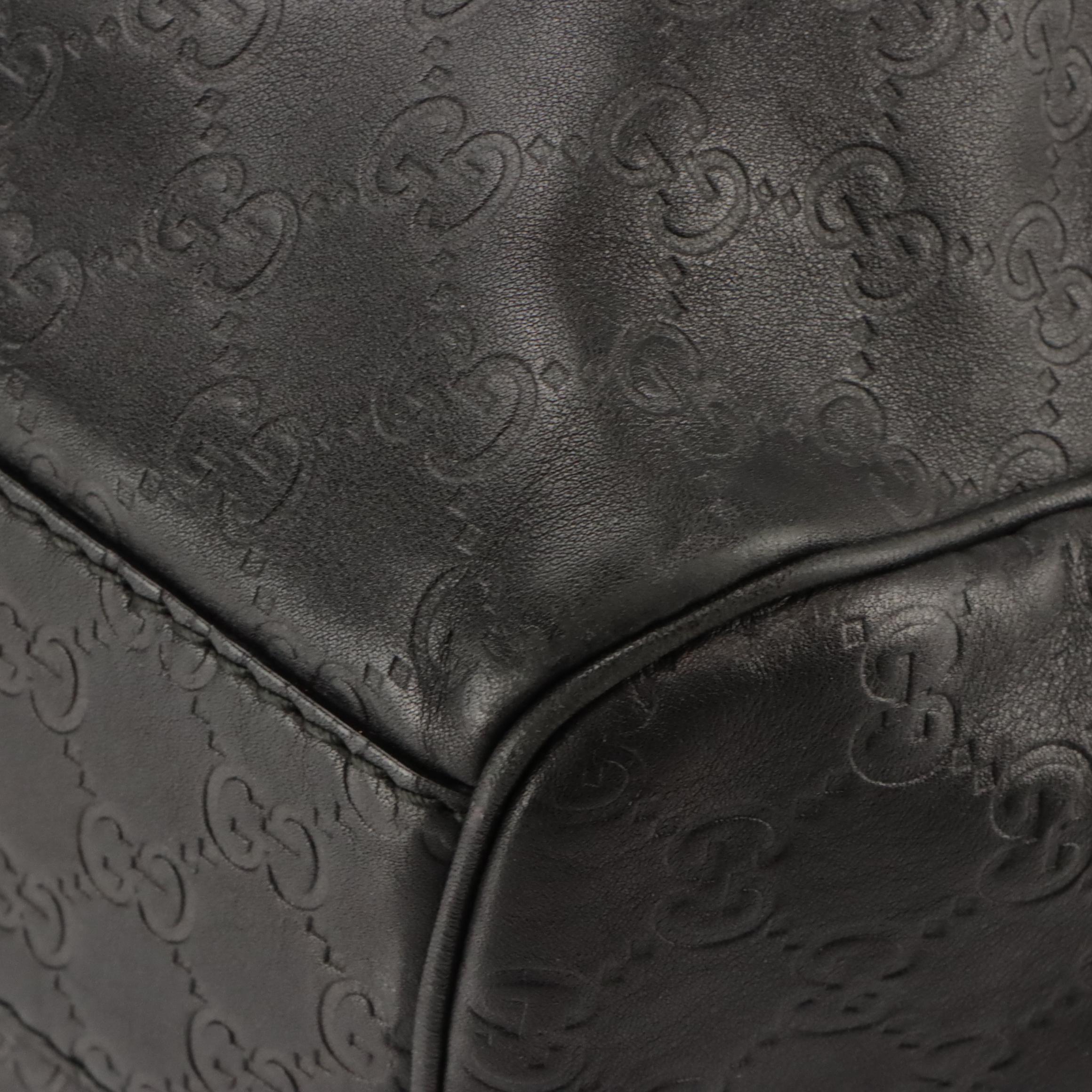 Gucci Medium Sukey Top Handle Tote in Black Guccissima Leather