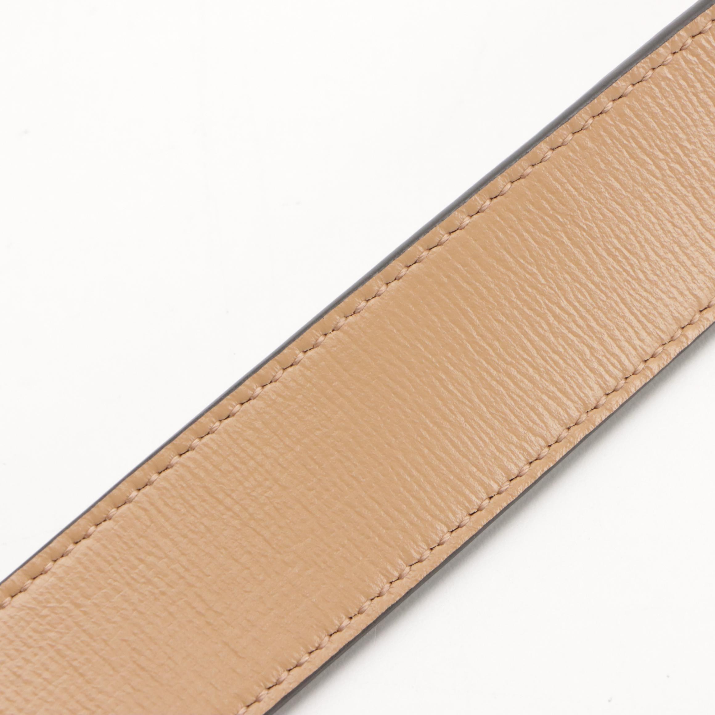 Gucci GG Marmont Skinny Beige Leather Belt