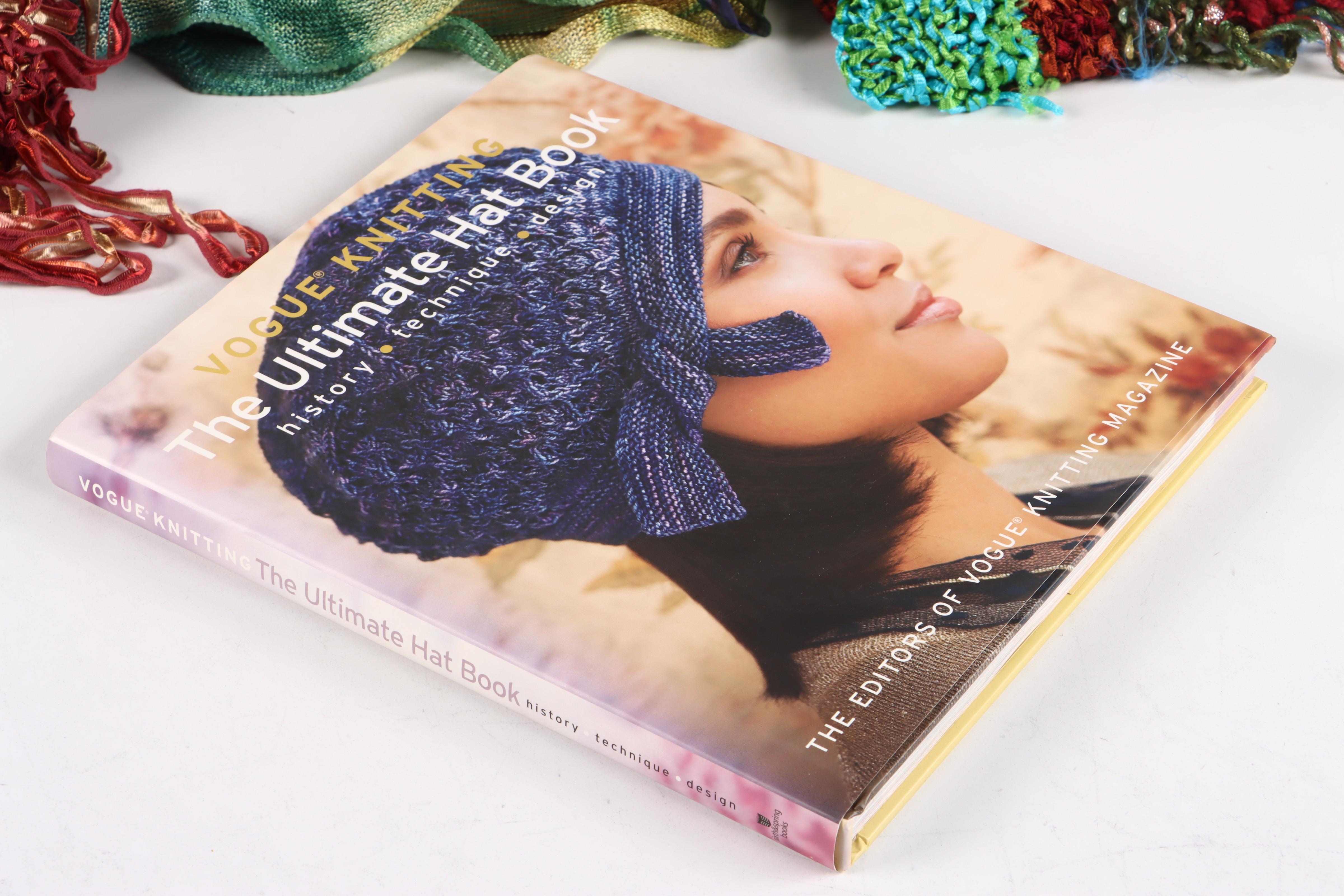 "Vogue Knitting" and "Knit Noro" Books with Knitting Samples and Threads