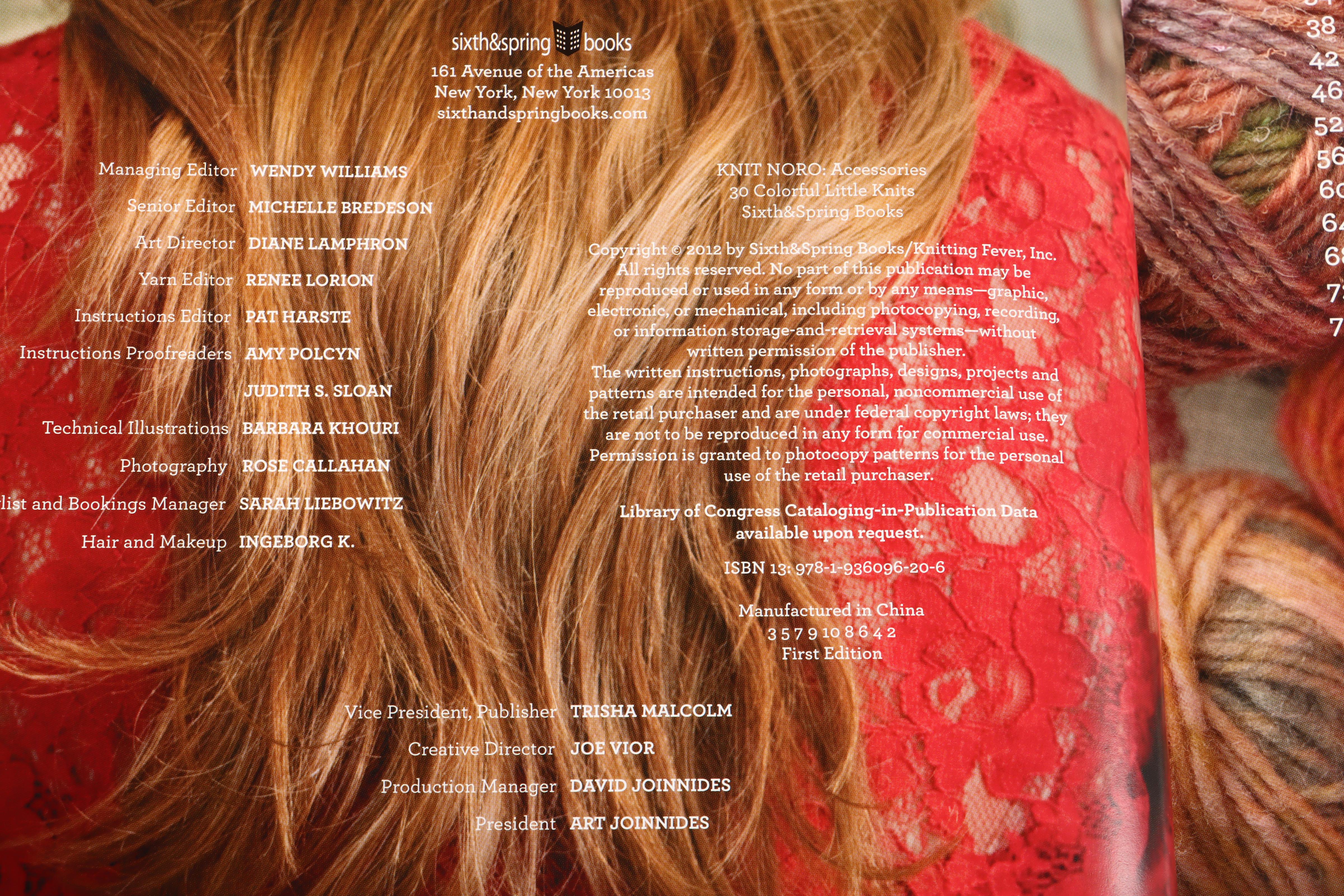 "Vogue Knitting" and "Knit Noro" Books with Knitting Samples and Threads