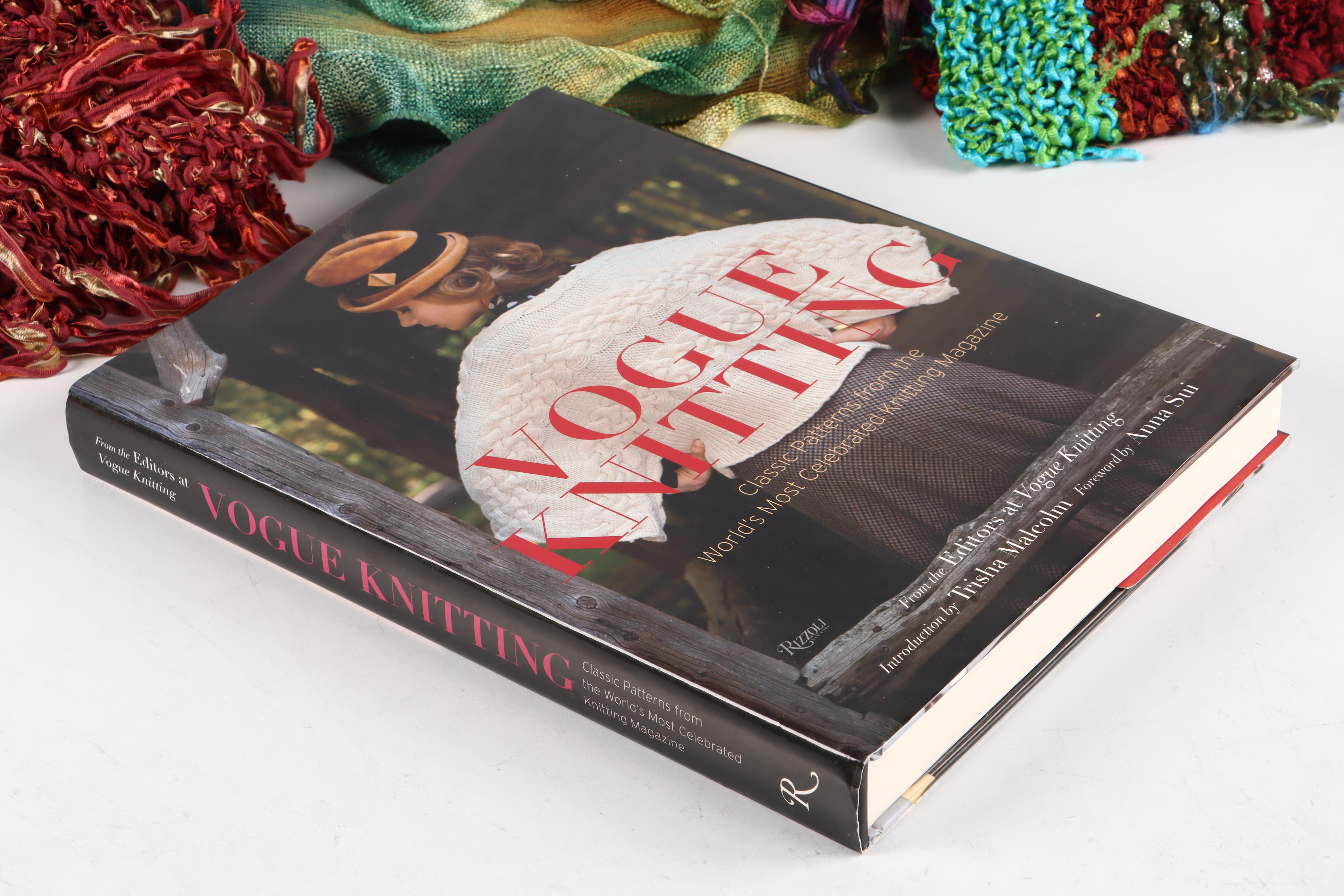 "Vogue Knitting" and "Knit Noro" Books with Knitting Samples and Threads