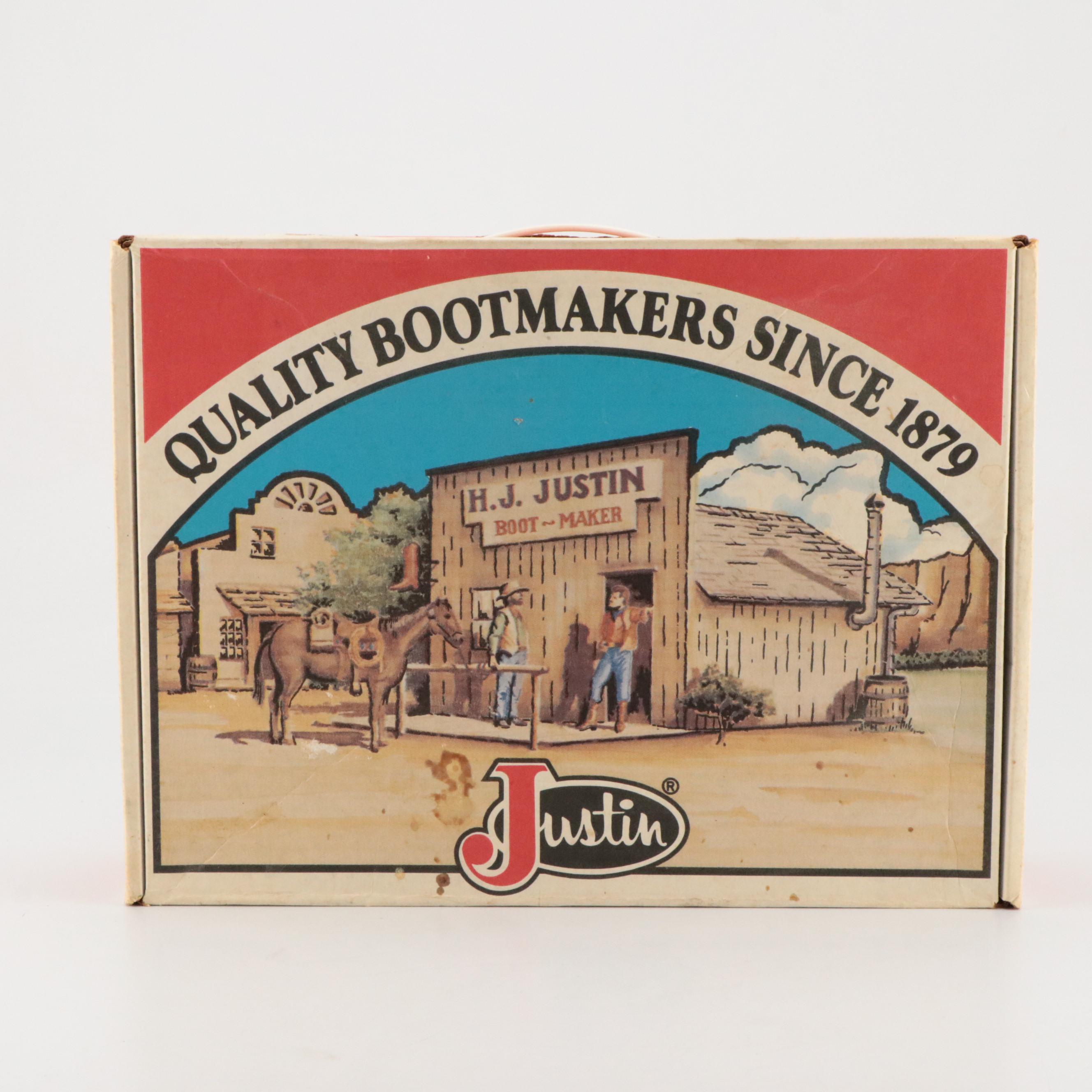 Justin L4711 Western Boots in Iguana Lizard Skin/Kidskin Leather with Box