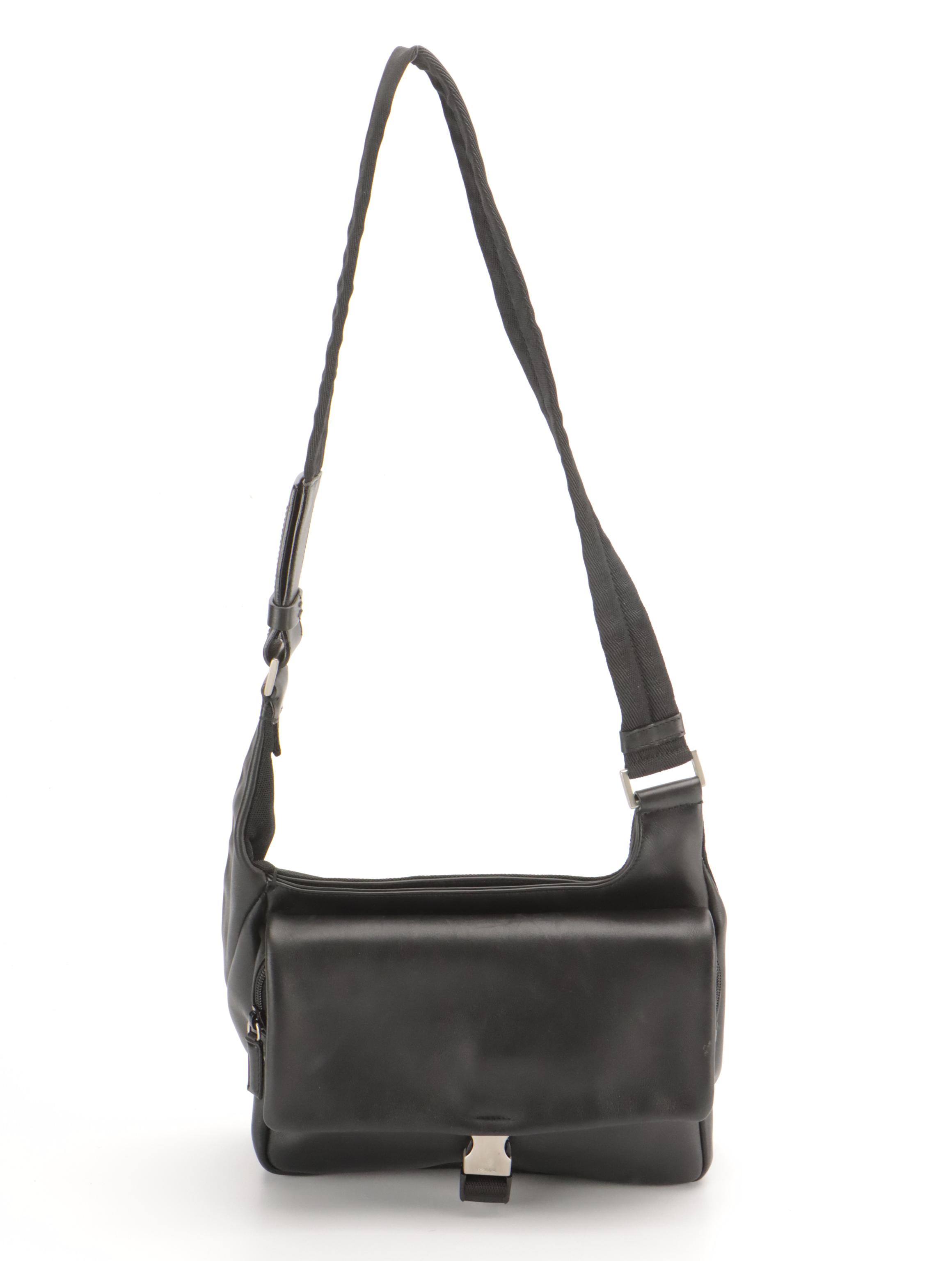 Prada Black Vitello Morbido Shoulder Bag