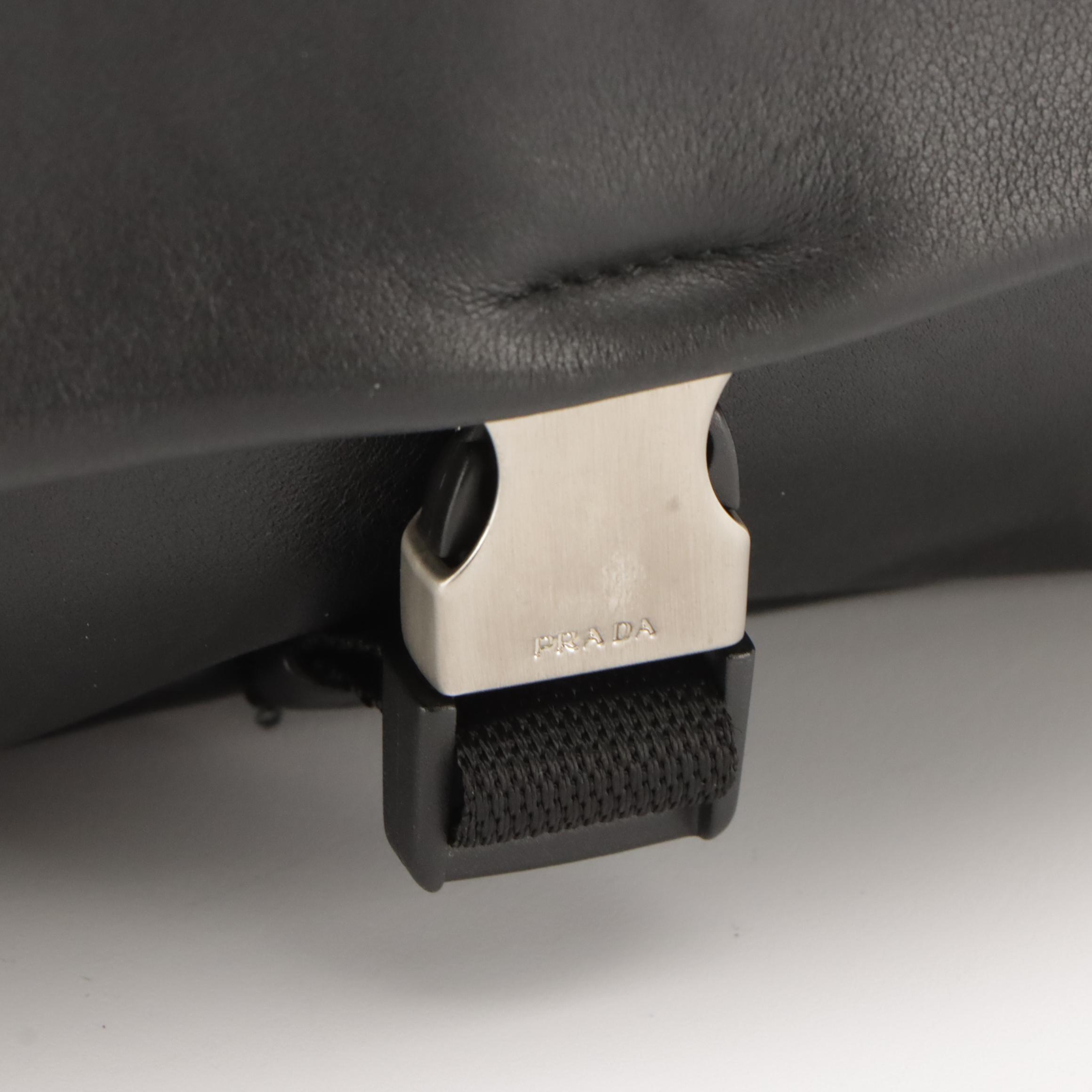 Prada Black Vitello Morbido Shoulder Bag