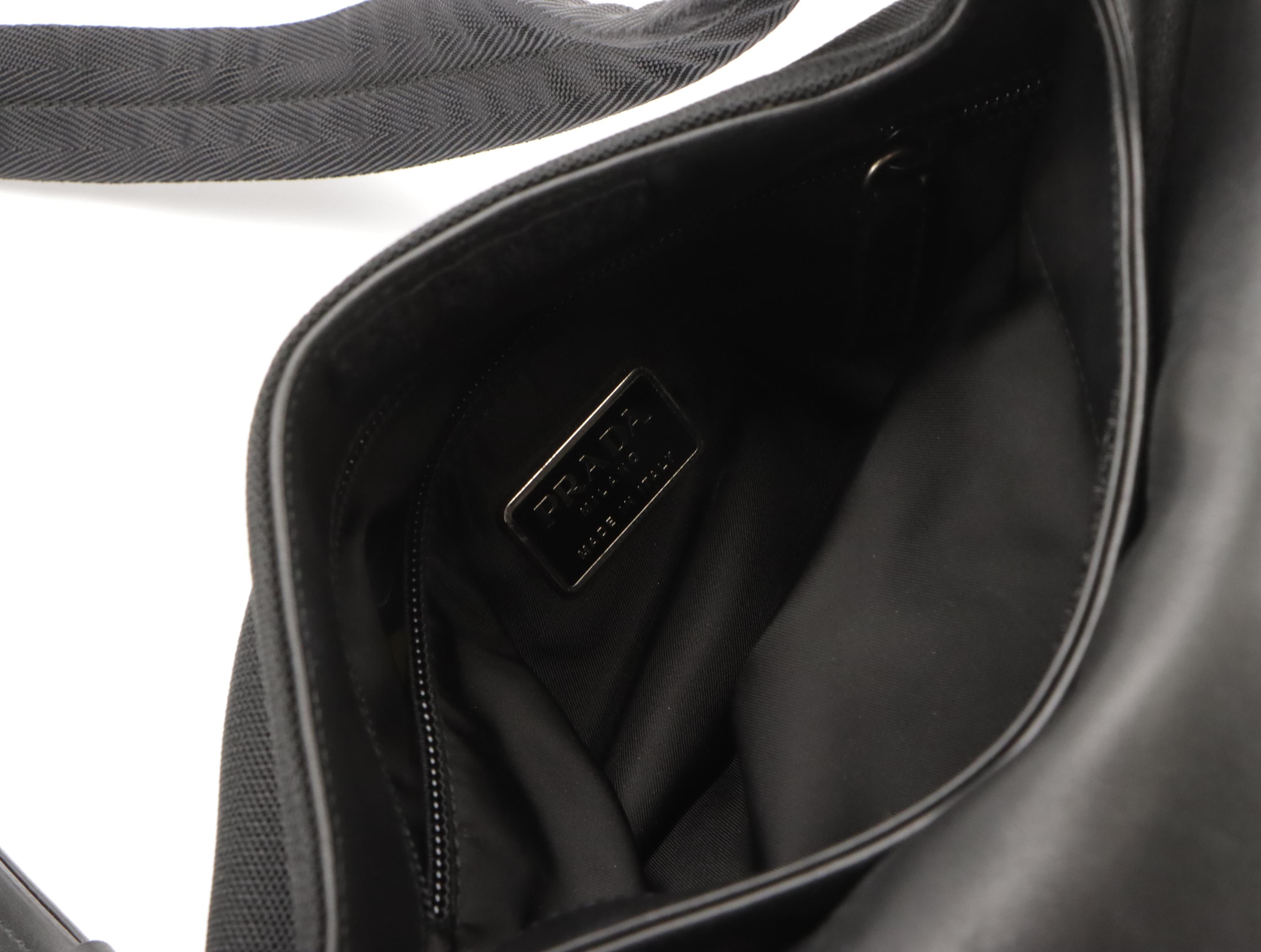 Prada Black Vitello Morbido Shoulder Bag