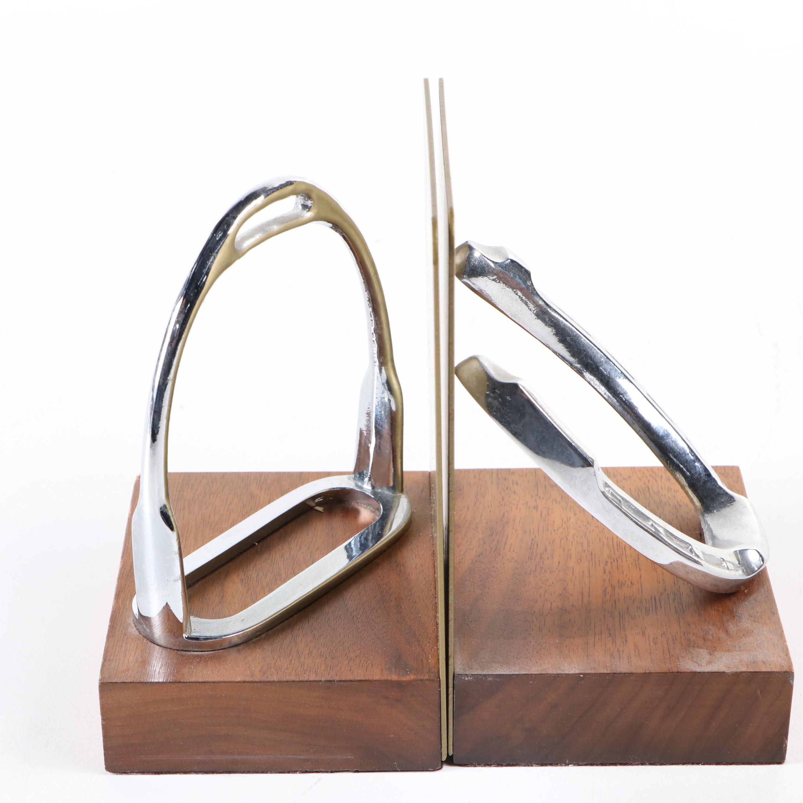 Red Mill Horsehead Bookends with Stirrup and Horseshoe Bookend Set