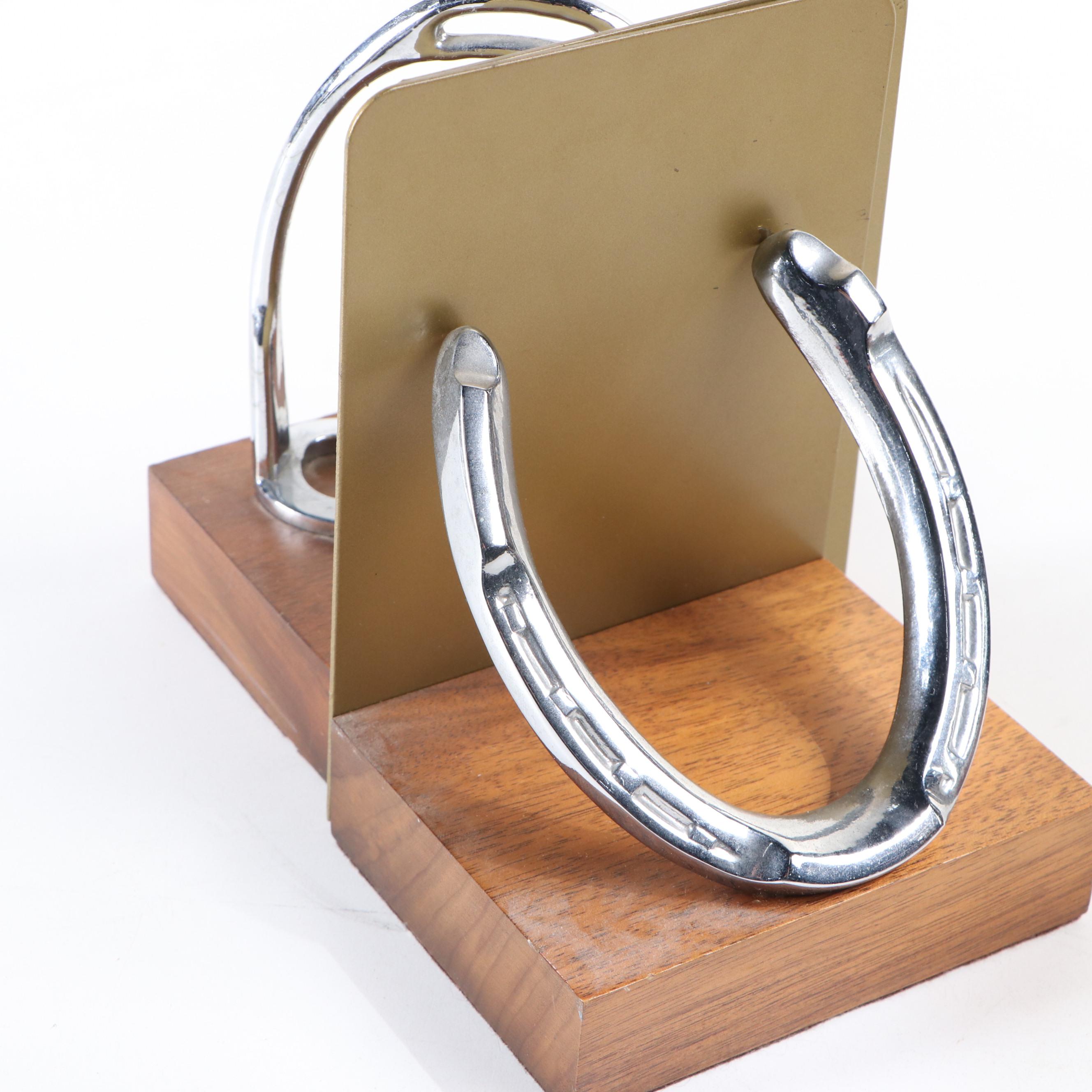 Red Mill Horsehead Bookends with Stirrup and Horseshoe Bookend Set