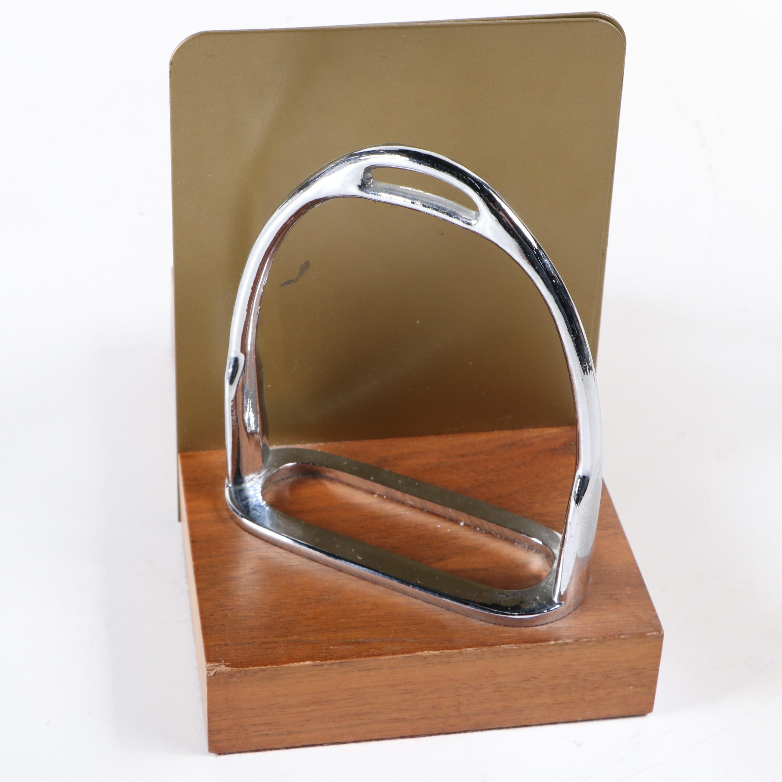 Red Mill Horsehead Bookends with Stirrup and Horseshoe Bookend Set