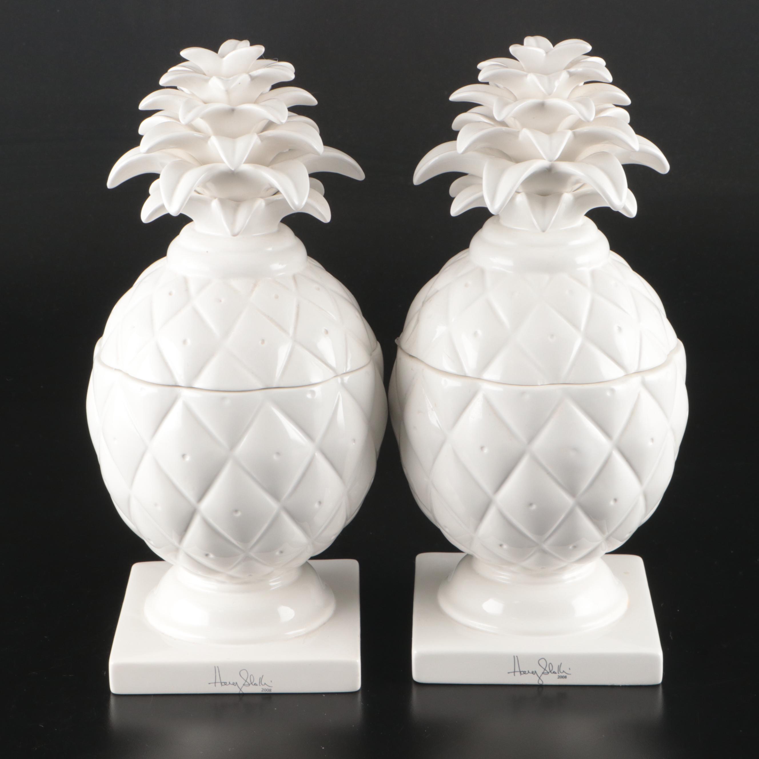 Slatkin and Co. "Pineapple Orchid" Scented Candles in Pineapple Form Holders