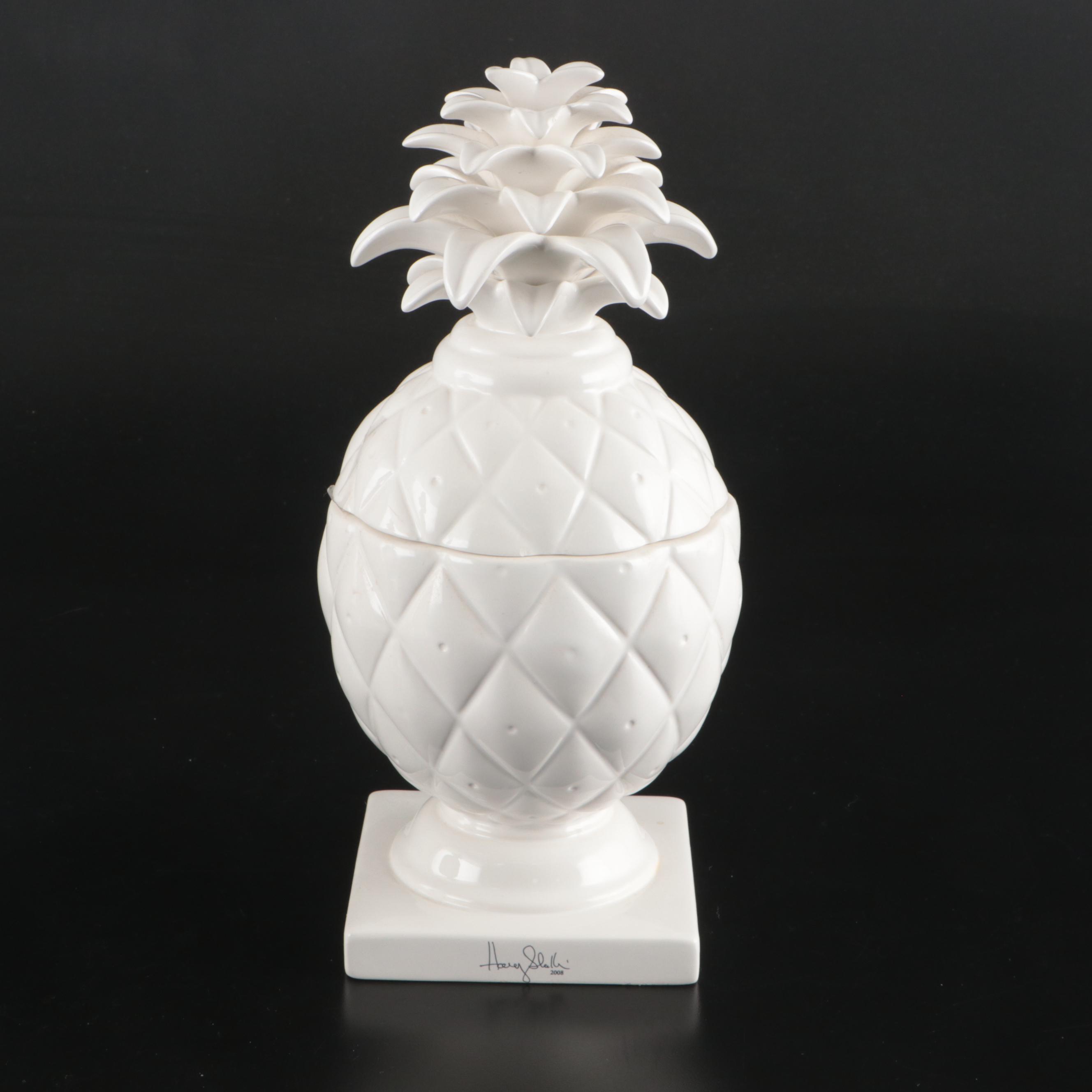 Slatkin and Co. "Pineapple Orchid" Scented Candles in Pineapple Form Holders