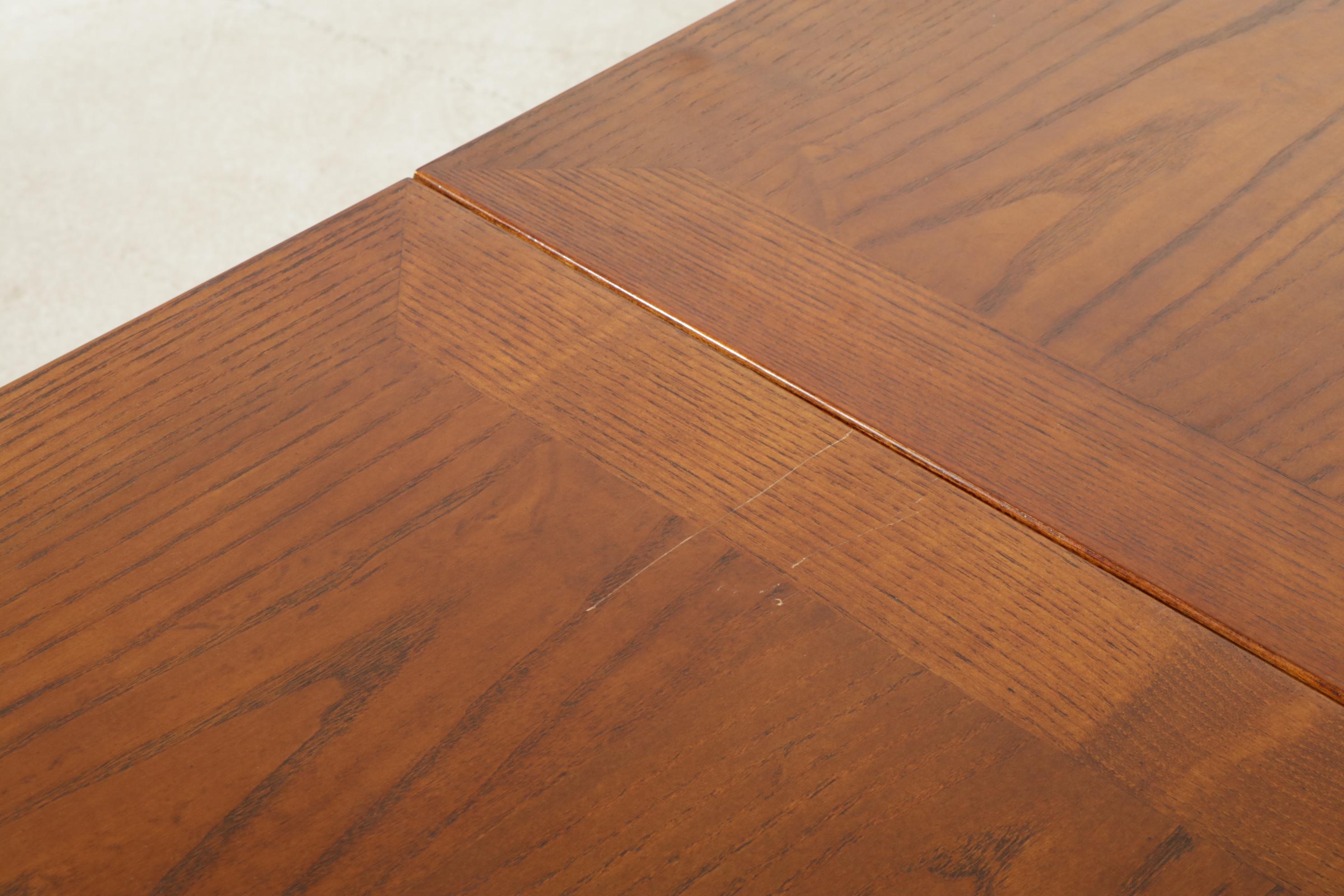 Painted Wood Dining Table with Pull-Out Leaves and Five Chairs