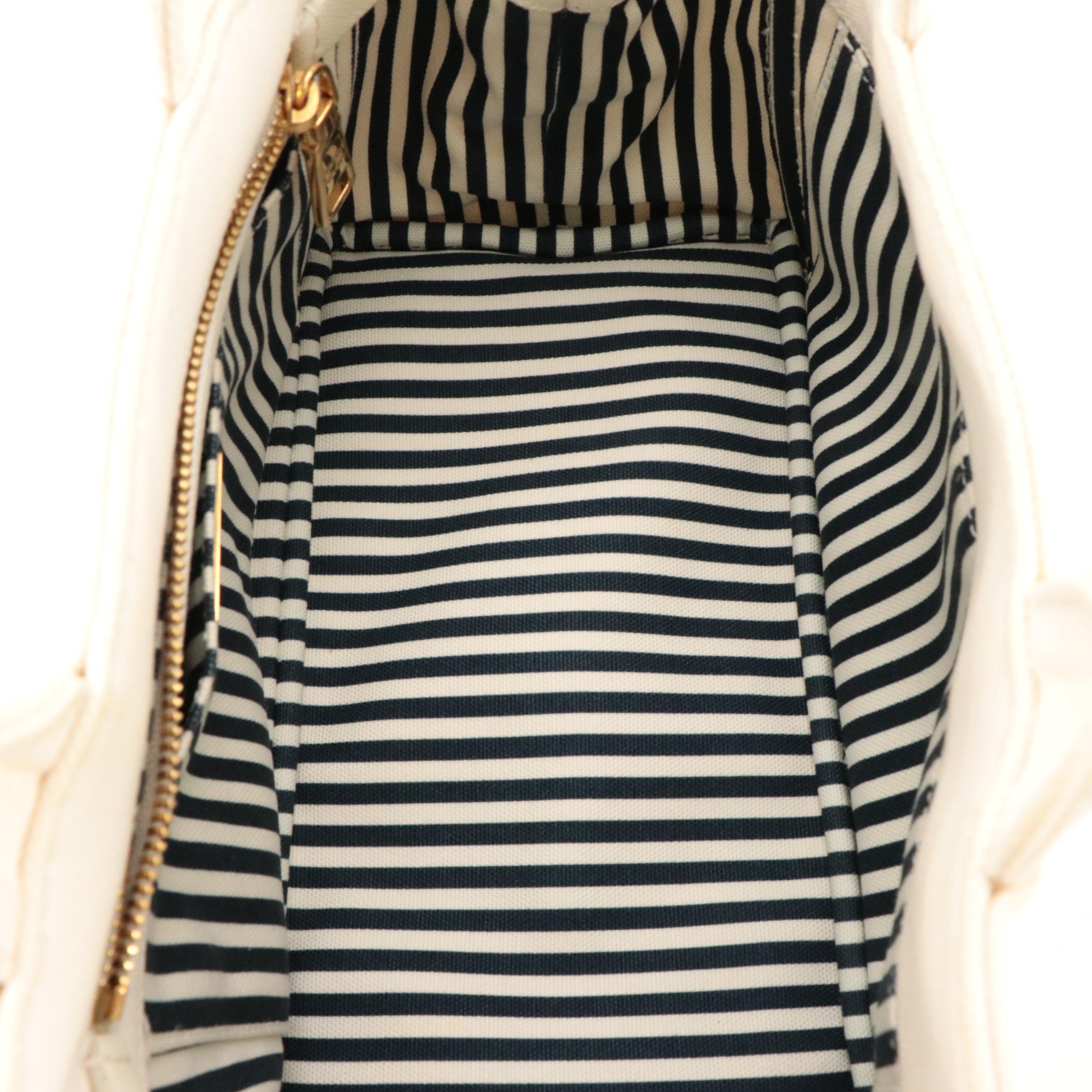 Prada Small Tote in Logo Print Canapa Canvas