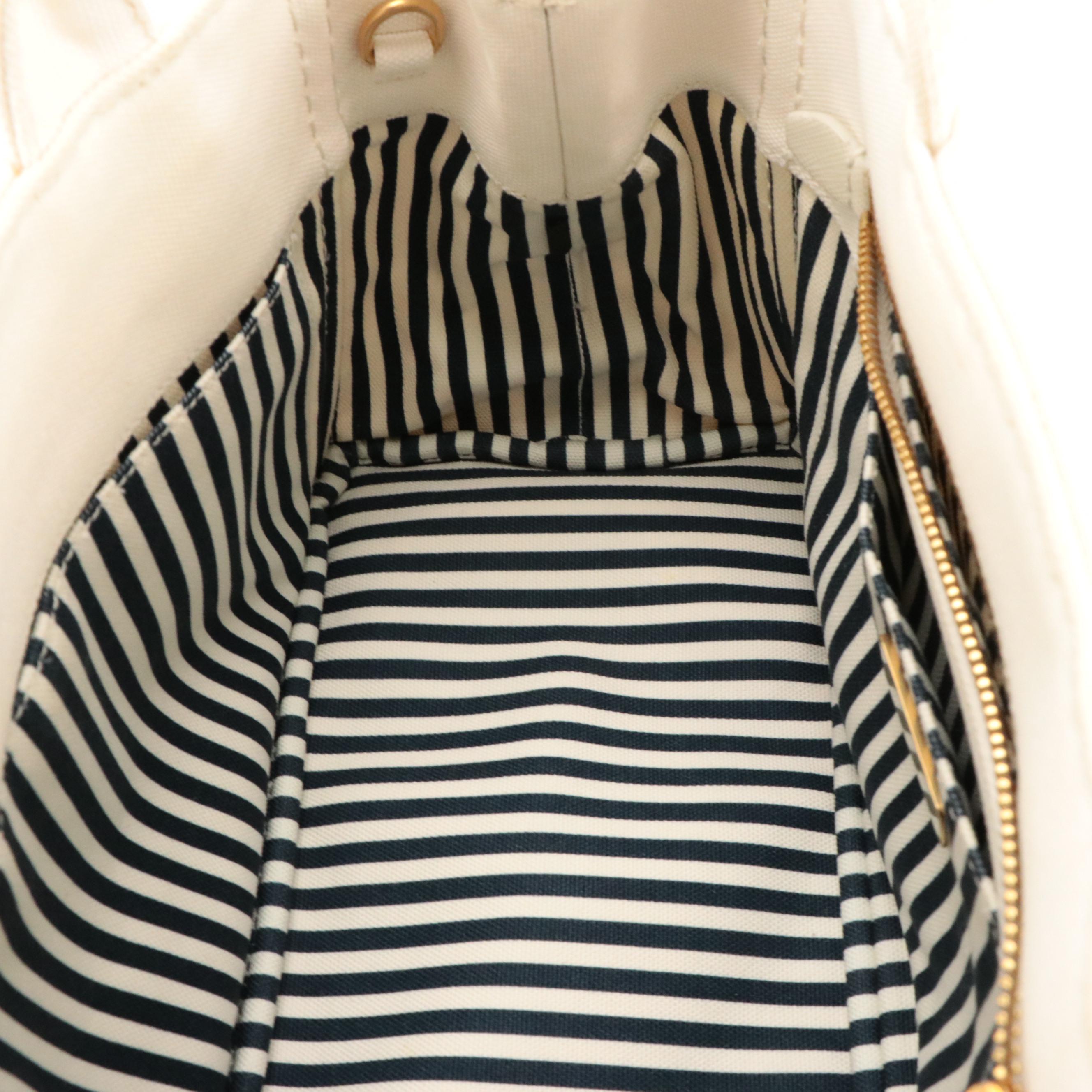 Prada Small Tote in Logo Print Canapa Canvas