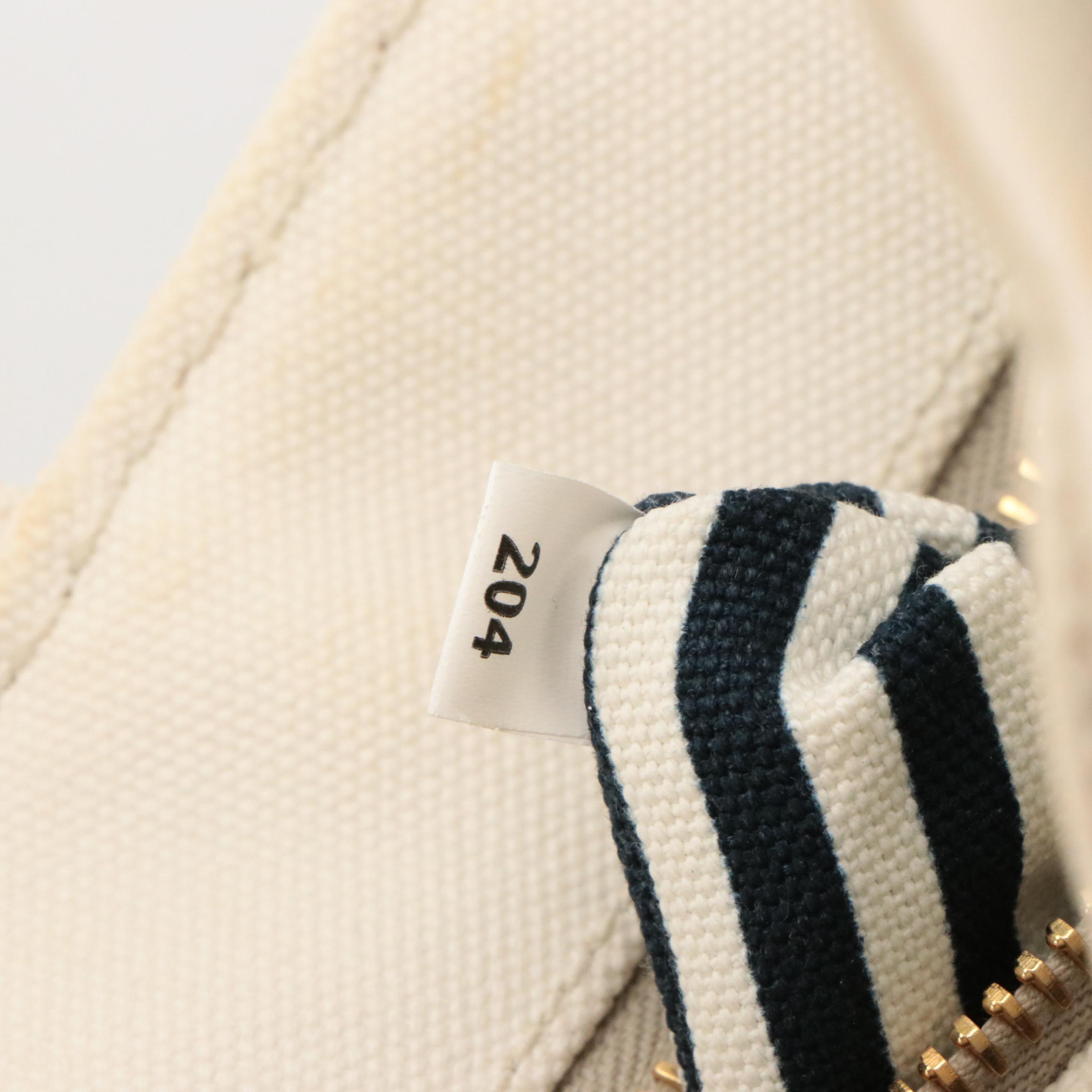 Prada Small Tote in Logo Print Canapa Canvas