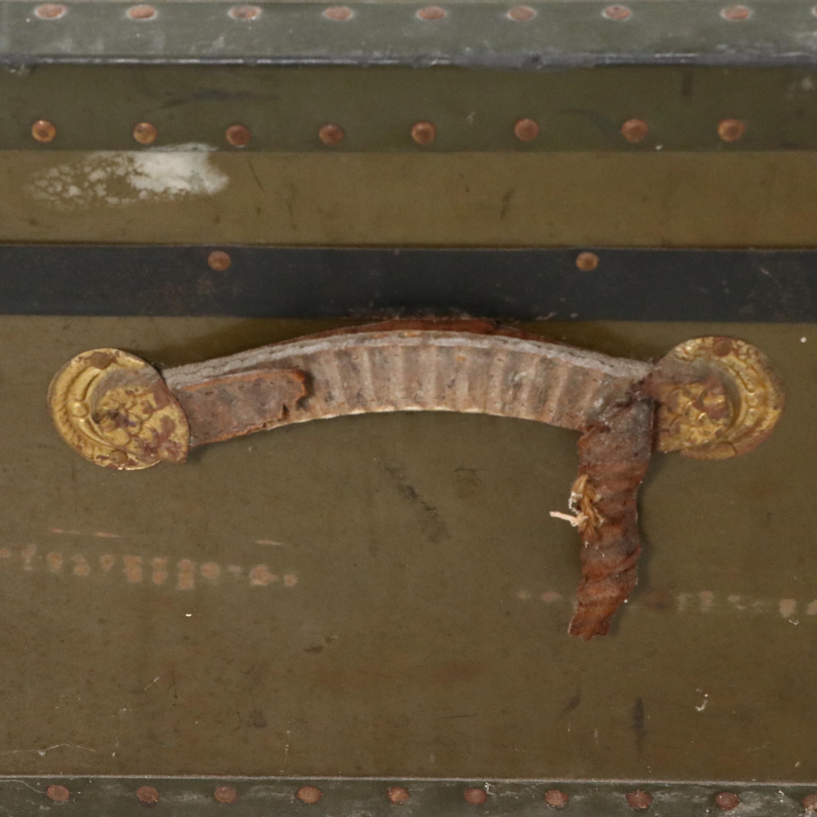 Metal Mounted Steamer Trunk, Early to Mid-20th Century