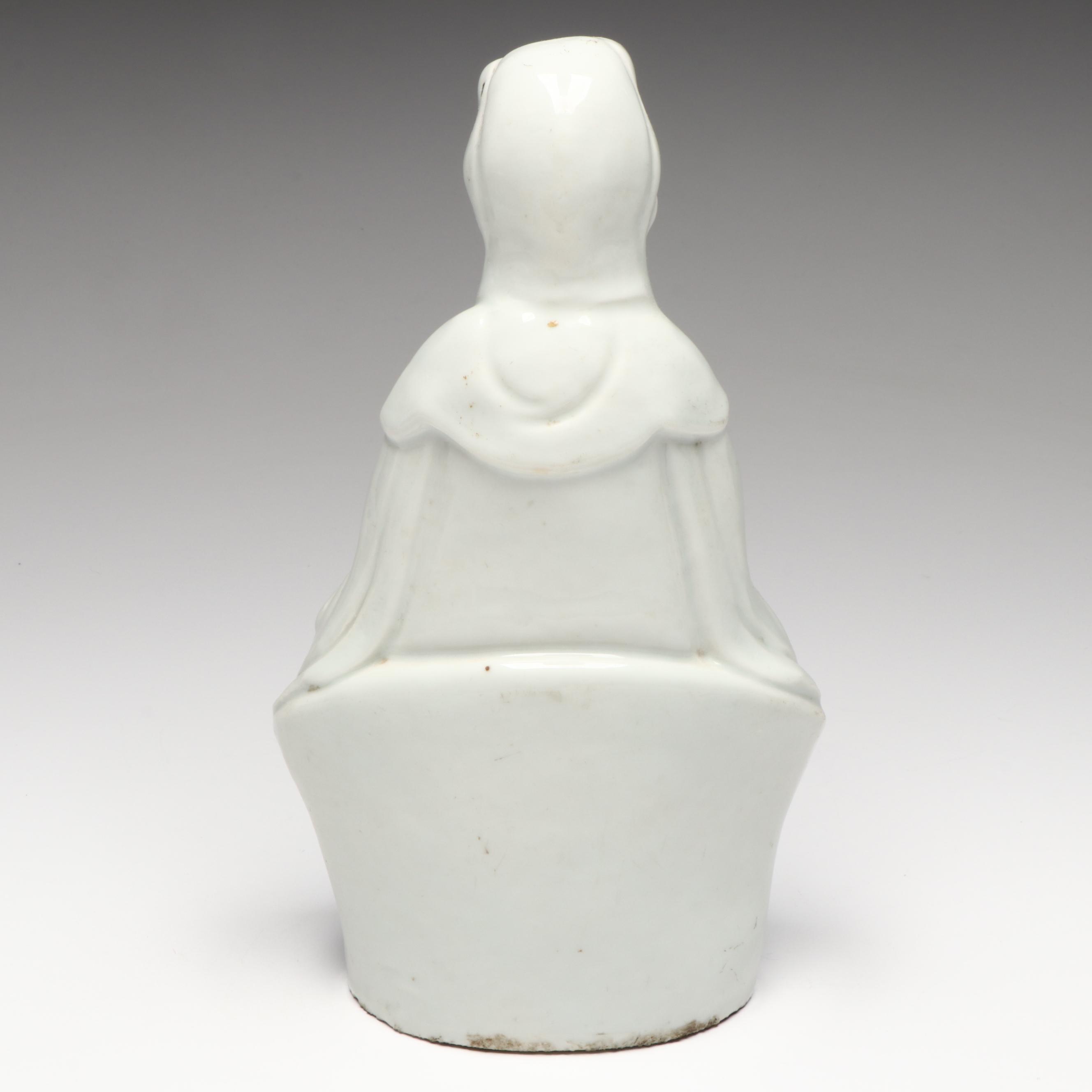 Seated Guanyin Form Ceramic Figure