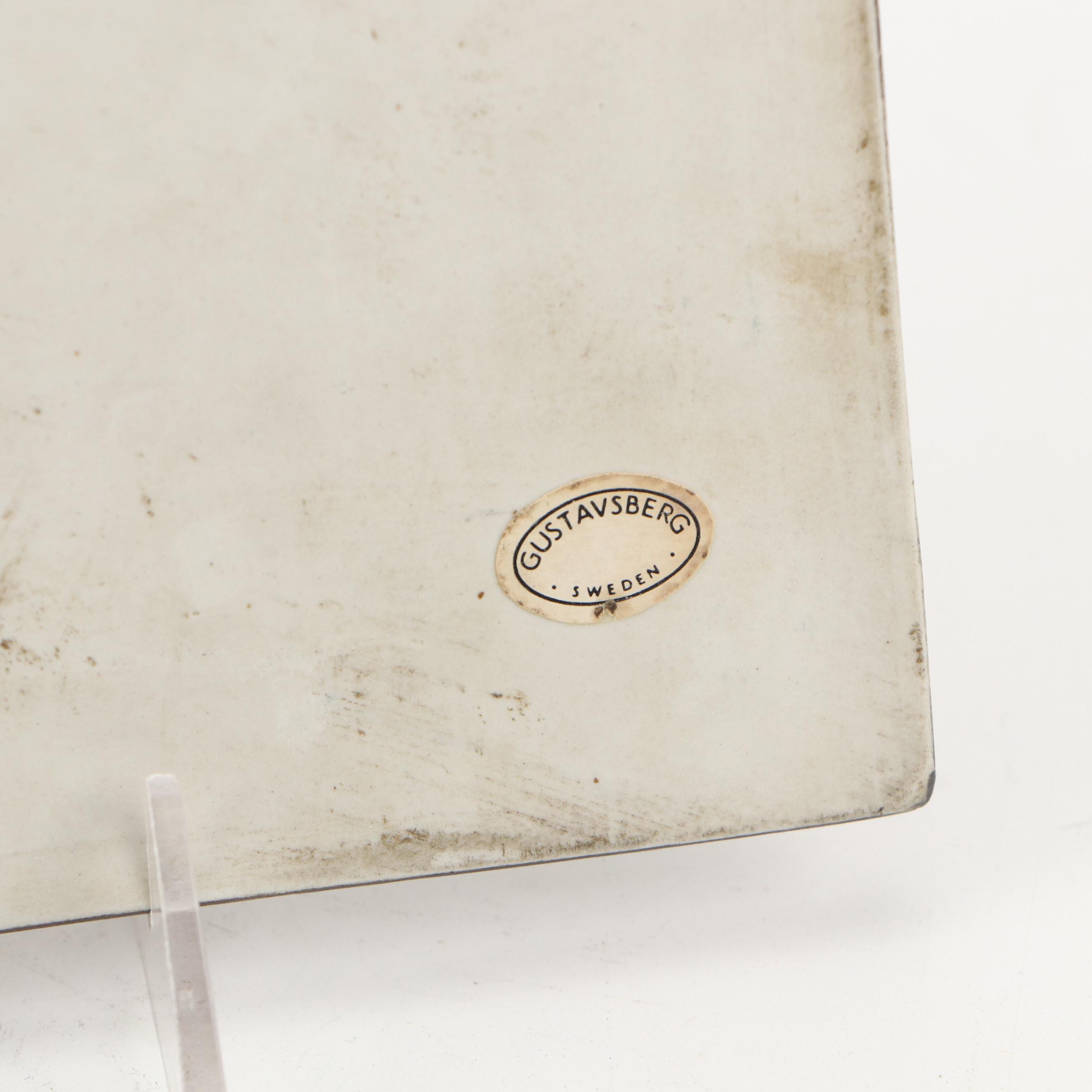 Lisa Larson for Gustavsberg Scandinavian Folk Art Hand-Painted Tile