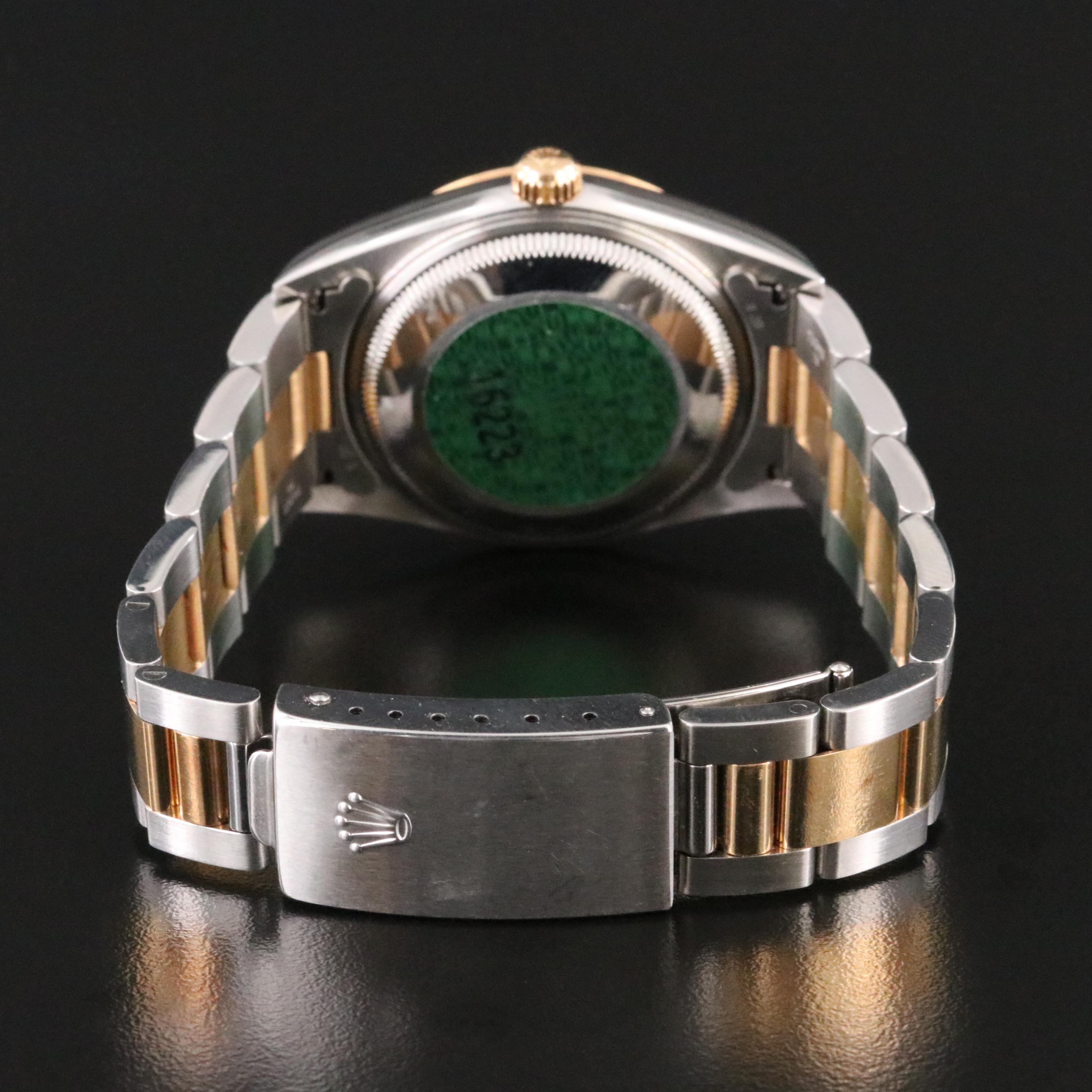 2005 Rolex Oyster Perpetual Date Engine Turned Bezel Watch