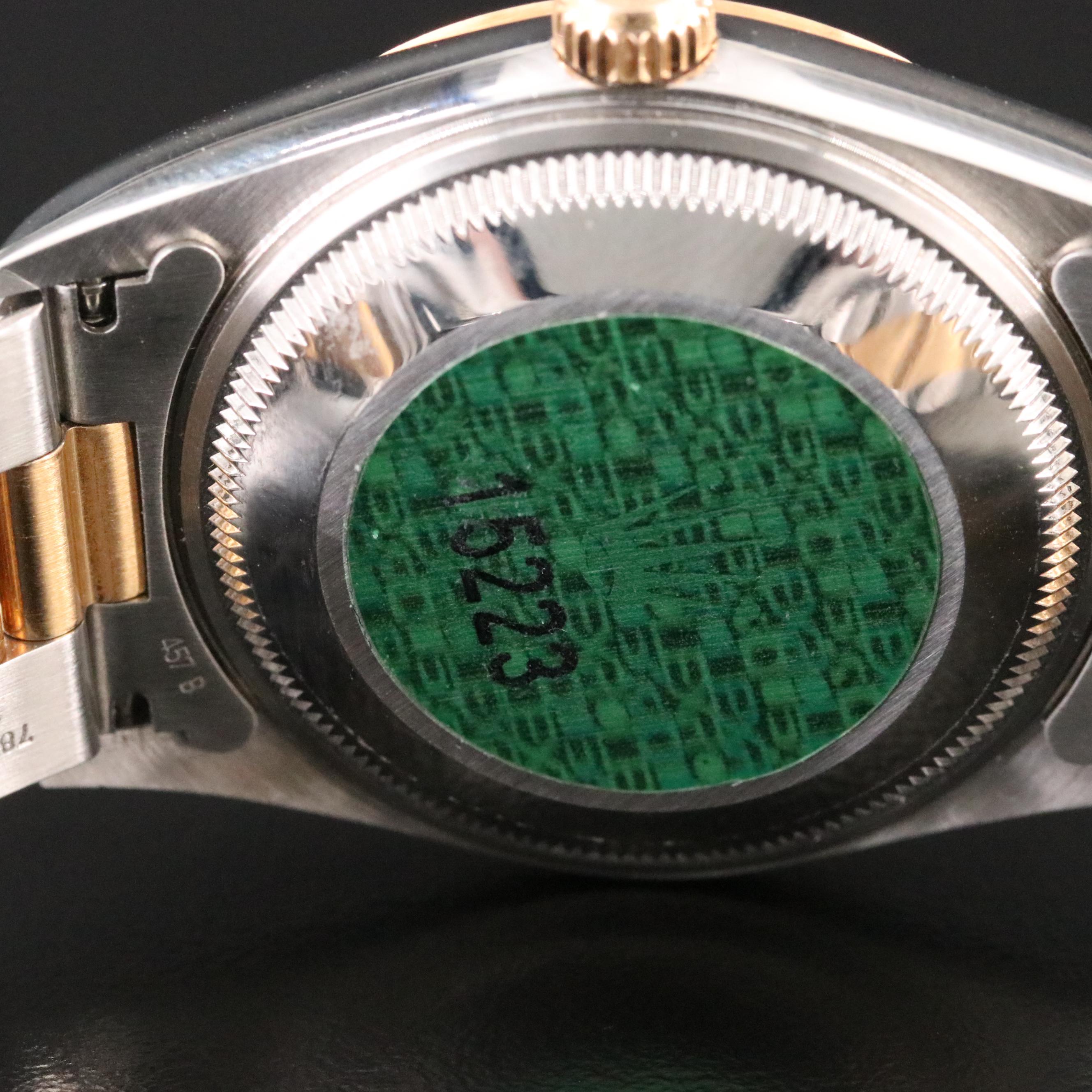 2005 Rolex Oyster Perpetual Date Engine Turned Bezel Watch