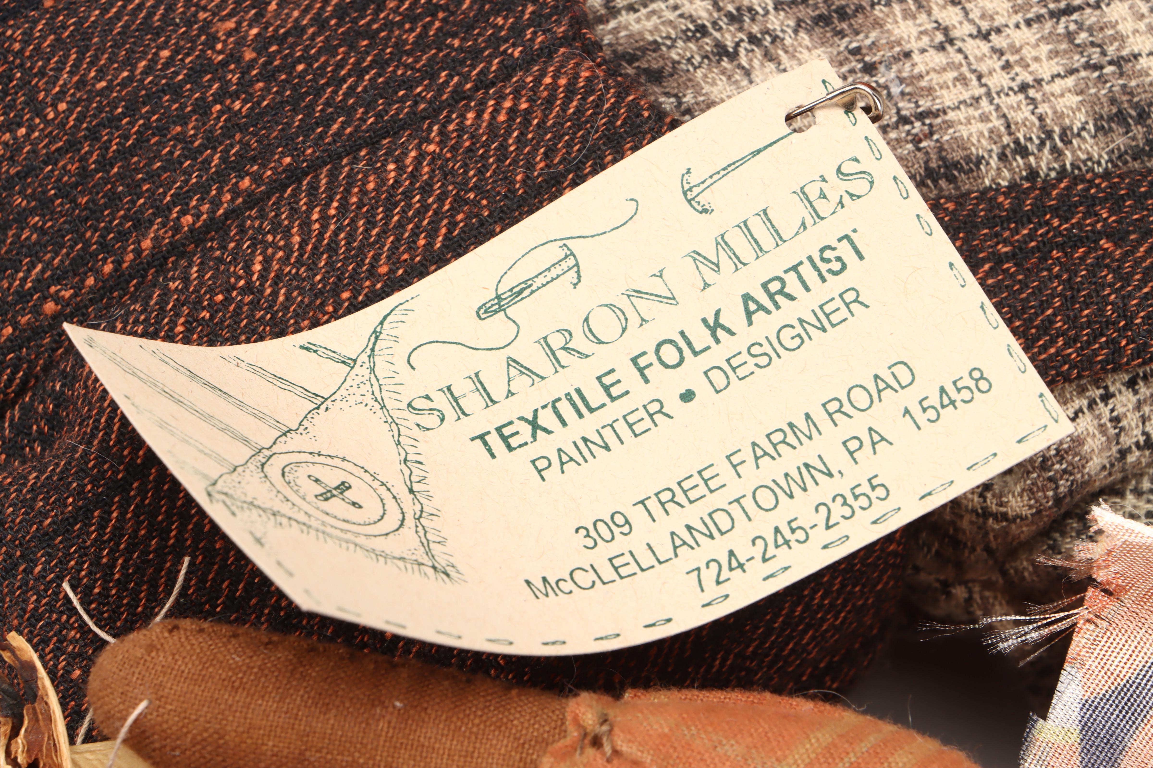 Sharon Miles Fabric Halloween Dolls with Jack-O-Lantern Throw Pillow