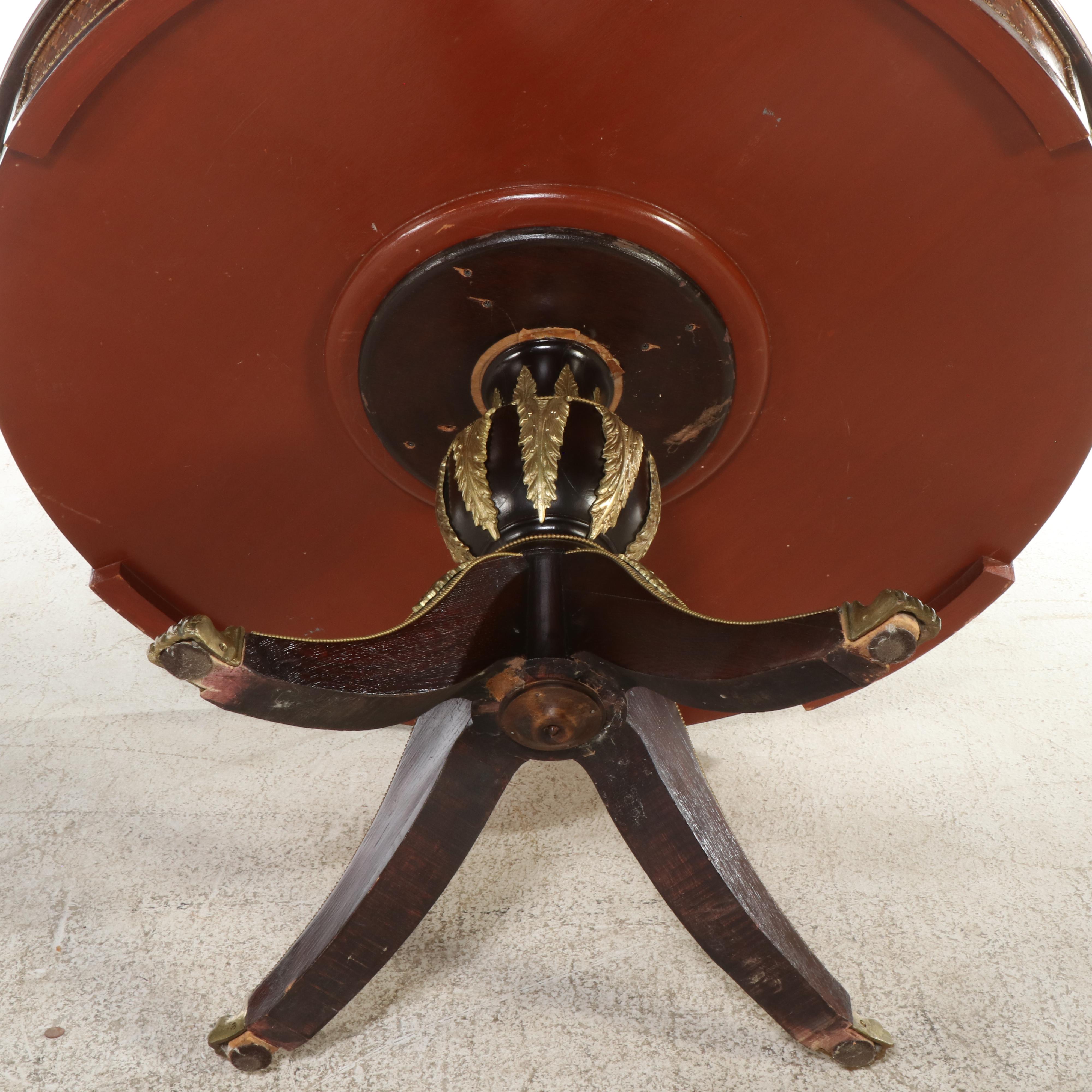 Regency Style Parcel-Gilt Mahogany and Parquetry Center Table