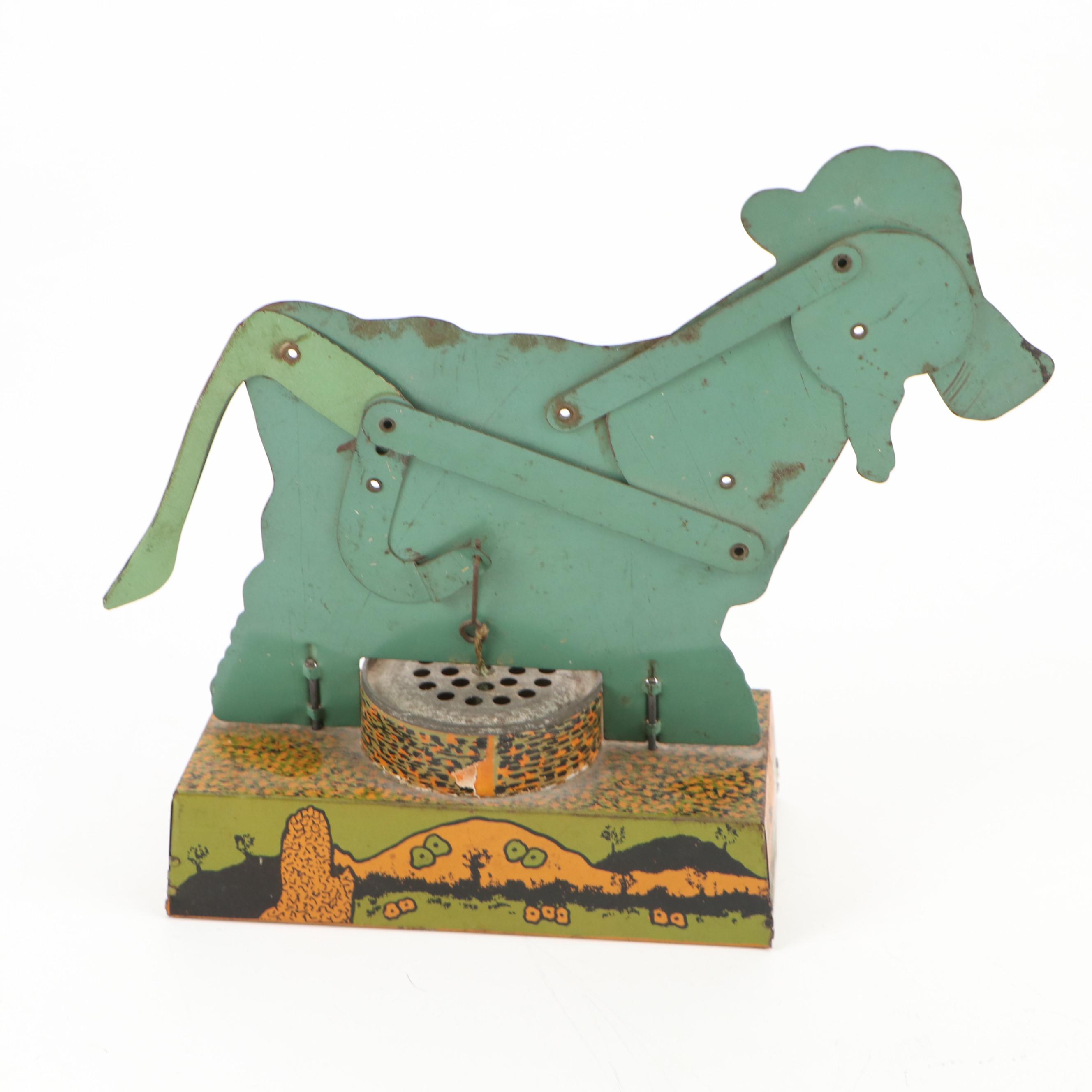 "Bossy the Moo Cow" Mooing Cow Tin Litho Toy, 1930s